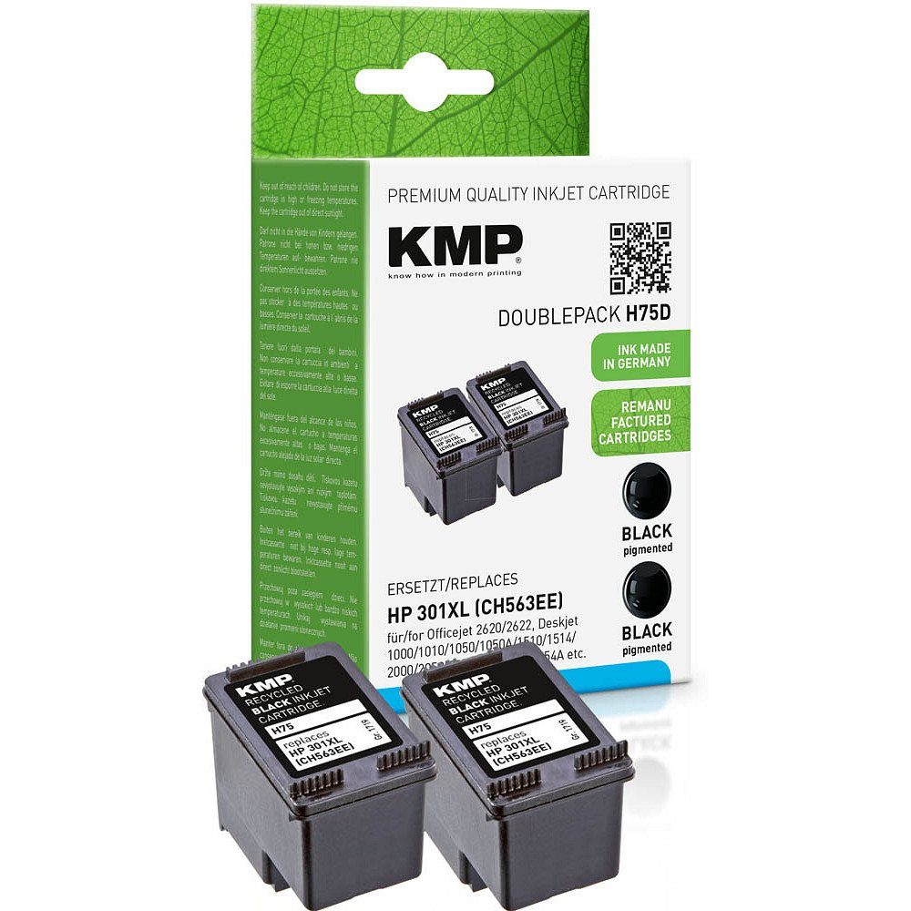 KMP 2 Tinten H75D ERSETZT 301XL - black Tintenpatrone