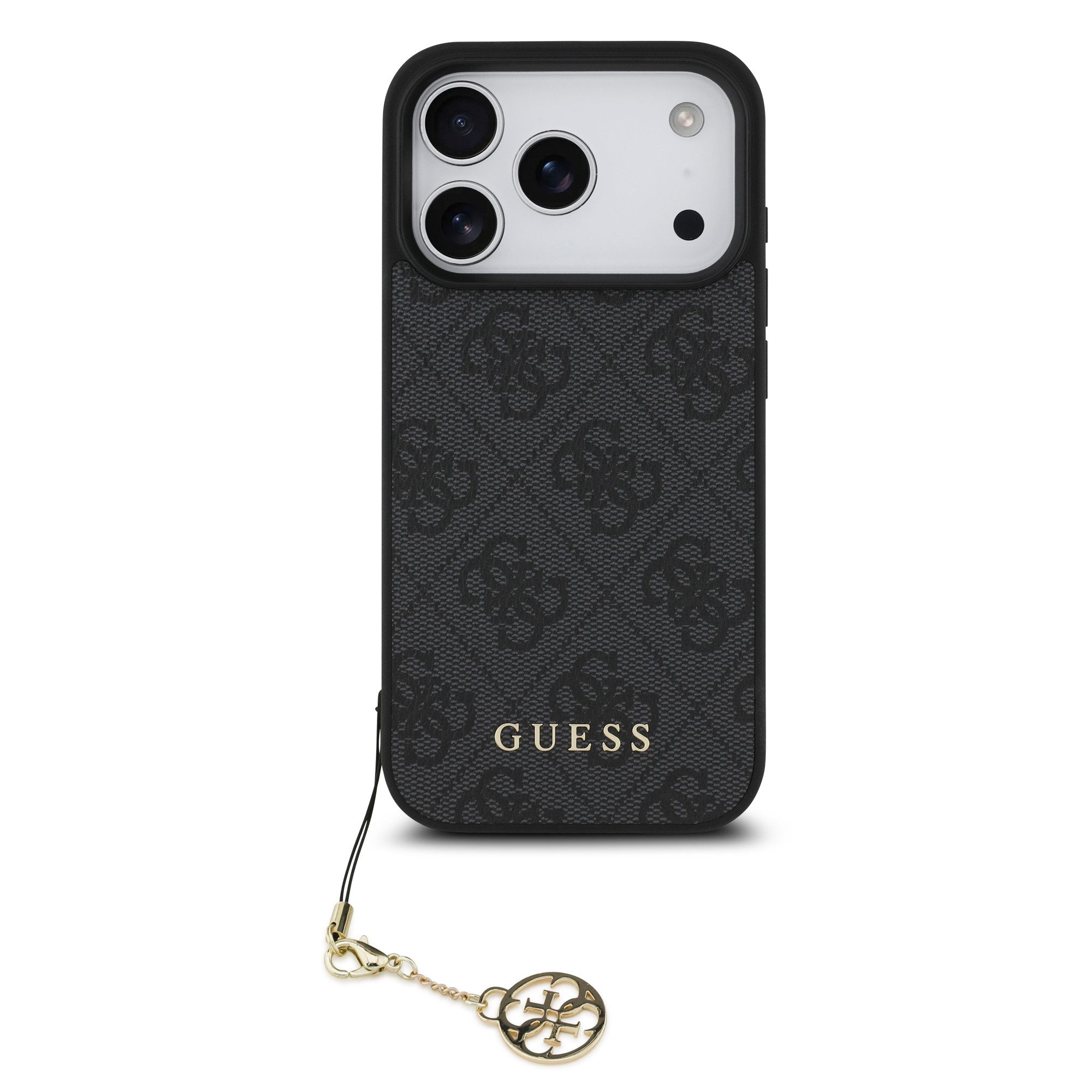 Guess Handyhülle GUESS Case für iPhone 17 Pro Charm Anhänger Handyhülle Cover Schwarz