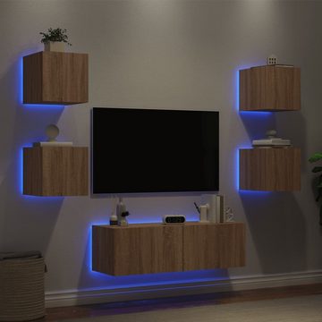 vidaXL TV-Schrank 5-tlg. TV-Wohnwand mit LED-Leuchten Sonoma-Eiche (1-St)