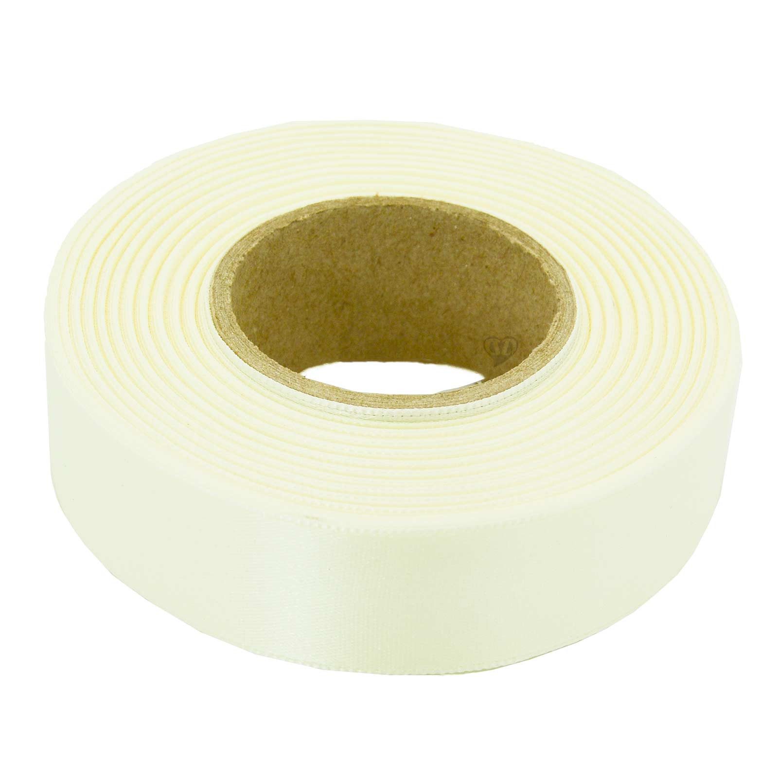 maDDma Geschenkband 20m Satinband beidseitig 24mm, Dekoband Geschenkband, vanille