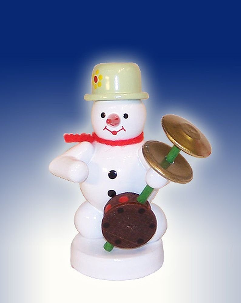 Sammelfigur Weihnachtsdekoration Schneemann mit Stampfgeige Höhe 8cm NEU
