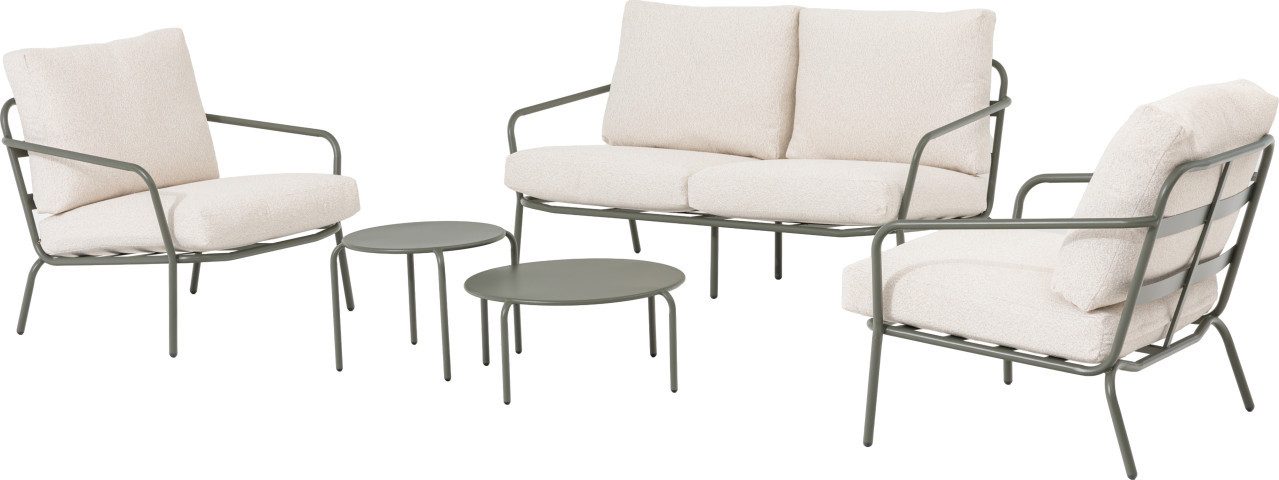 Primaster Gartenlounge-Set Primaster Gartenmöbel-Set Locarno 2 Sitzer Stahl, Witterungsbeständig
