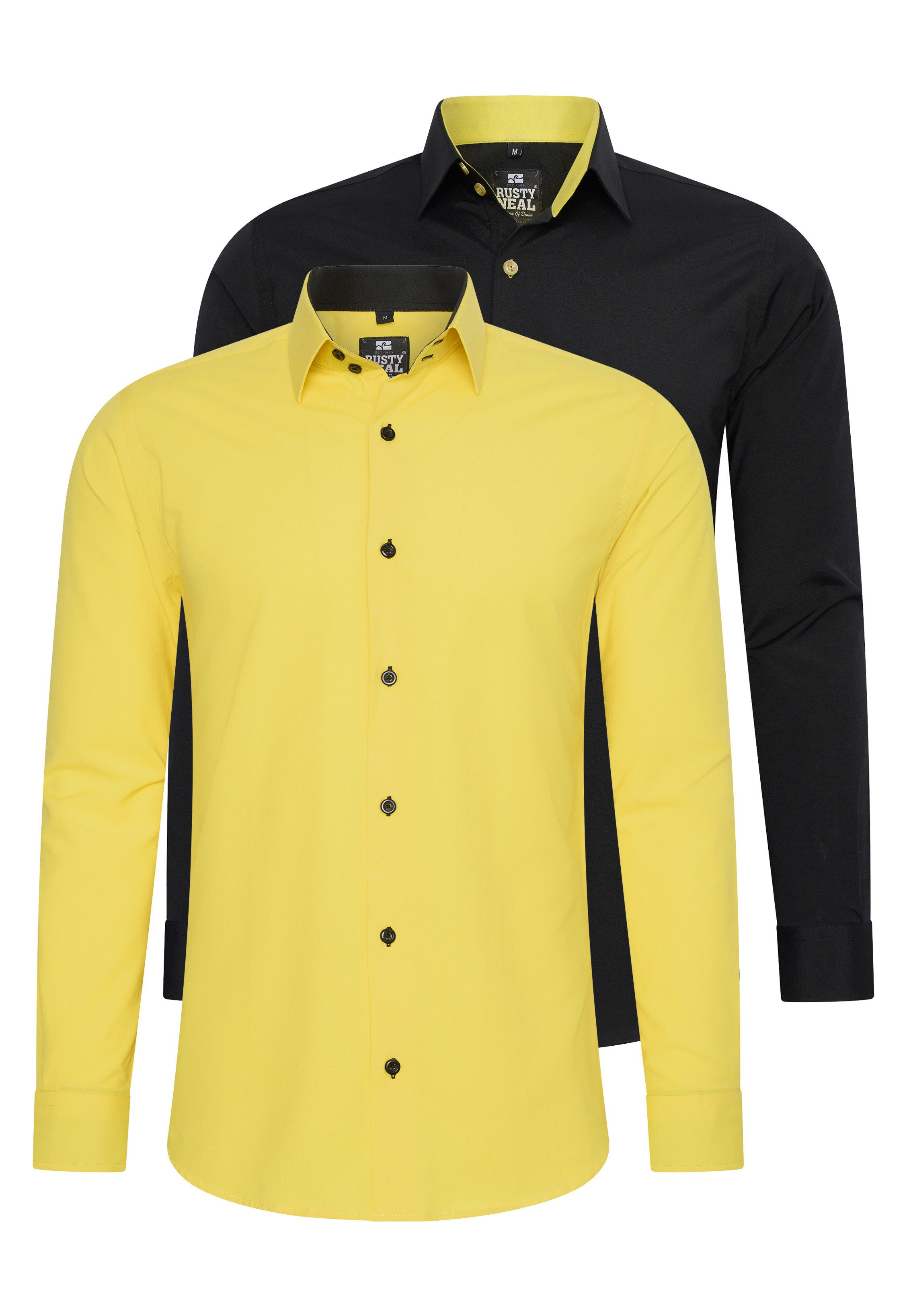 Rusty Neal Langarmhemd im Slim-Fit geschnitten