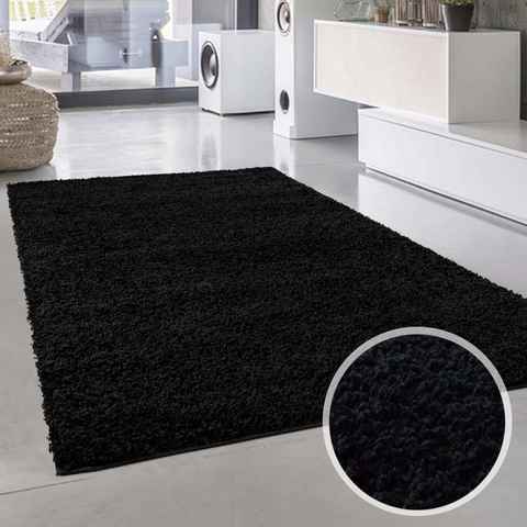 Hochflor-Teppich Shaggi uni 500, Carpet City, rechteckig, Höhe: 30 mm, Shaggy-Teppich, Uni Farben, Langflor, Weich