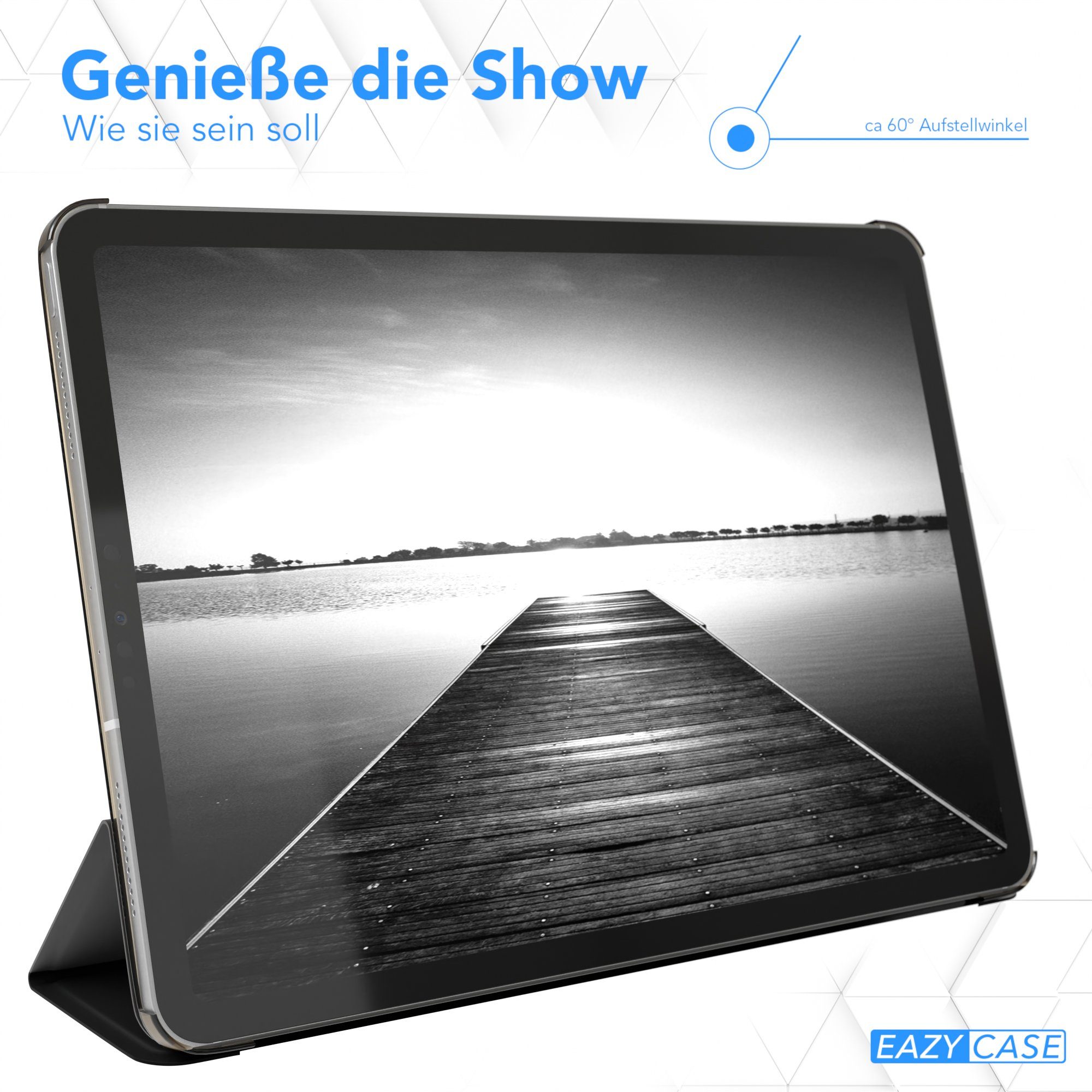 EAZY CASE Tablet-Hülle Smart Case für iPad Pro 11" 1. 2. 3. 4. Generation 11 Zoll, Hülle mit Standfunktion Tablet Klapphülle Anti-Kratz Tasche Schwarz – Bild 4 von 5