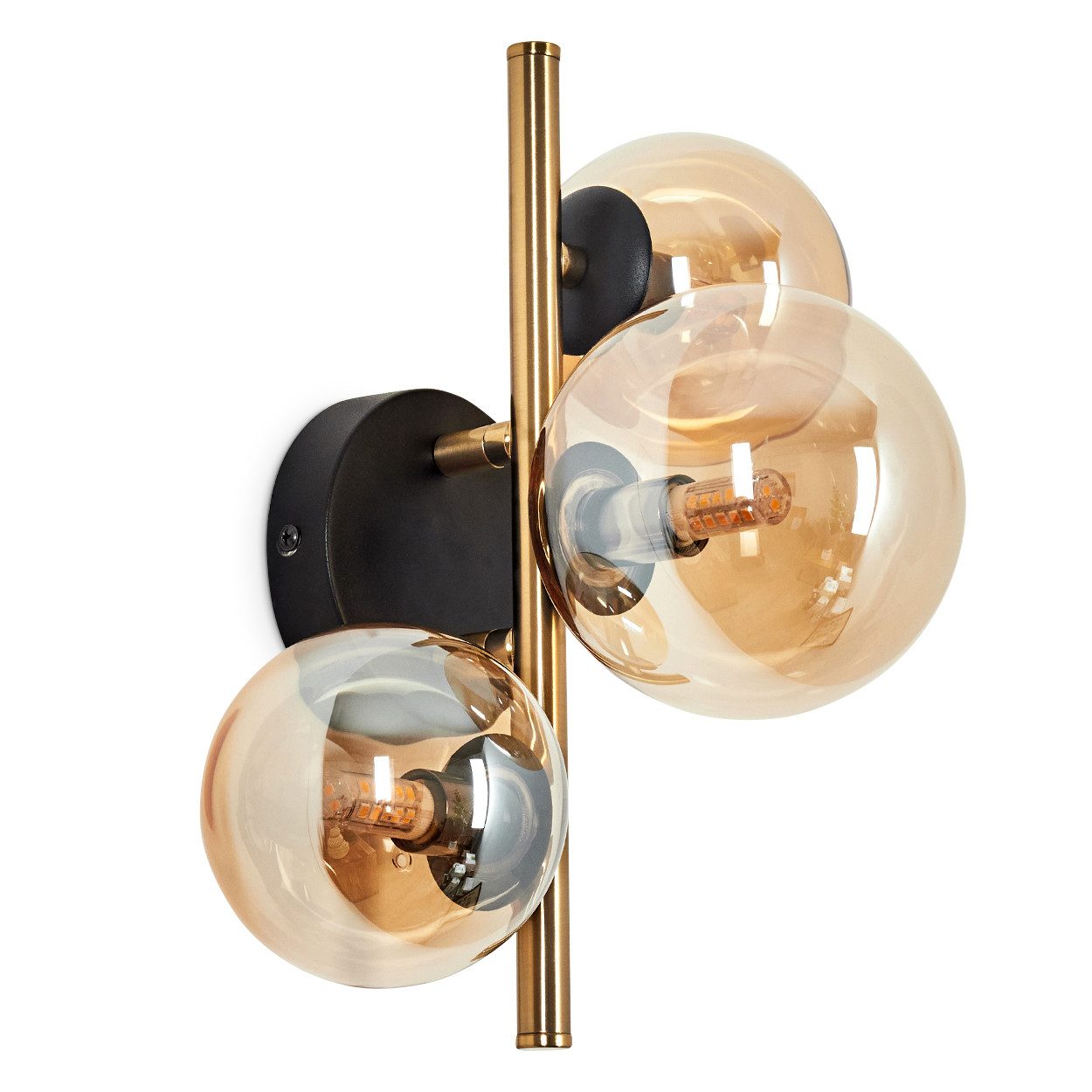 hofstein Wandleuchte »Isorella« Wandlampe aus Metall/Glas in Schwarz/Messin günstig online kaufen