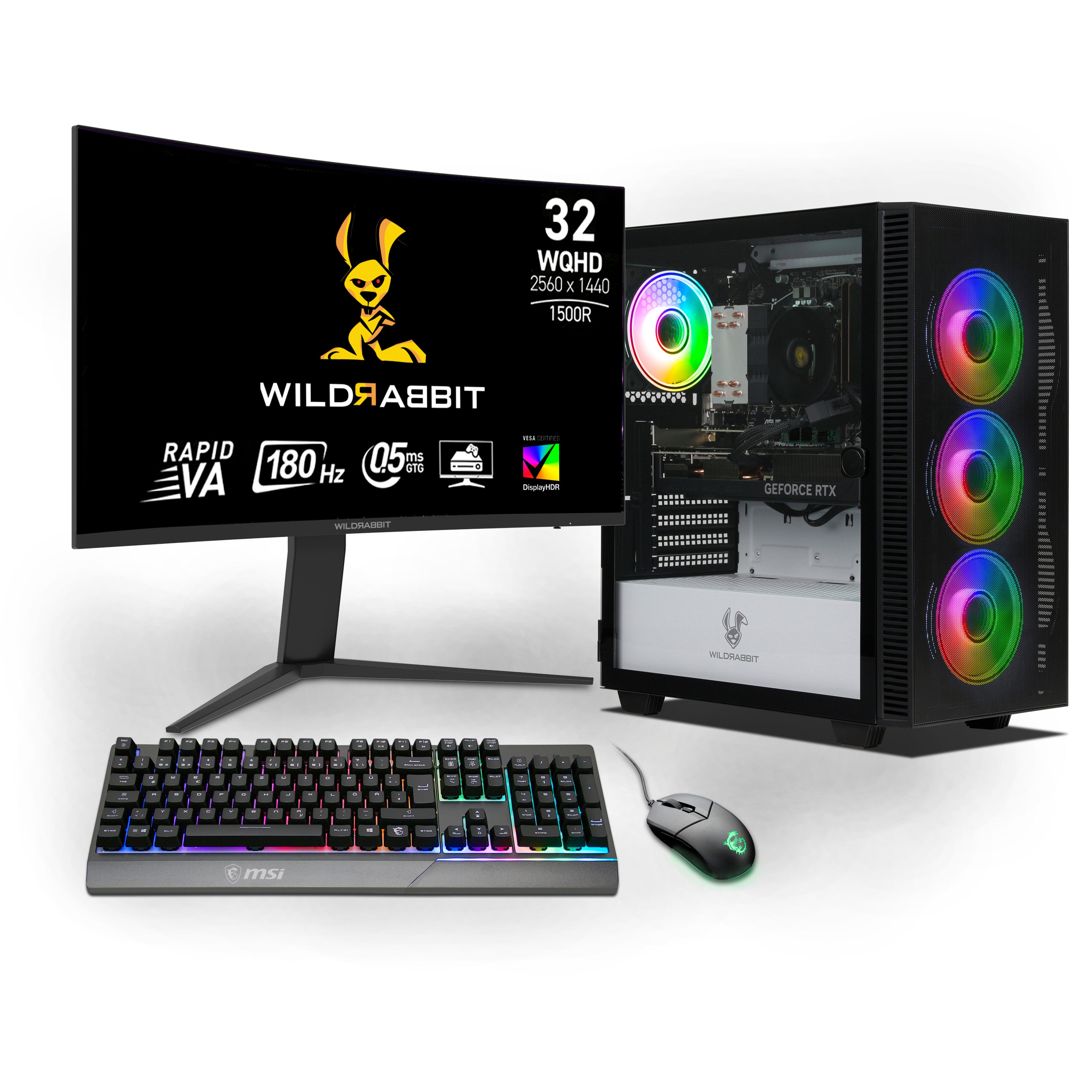 ANKERMANN-PC Ryzen Gaming Bundle PC-Set (AMD Ryzen 7 8700F, GeForce RTX 5070, 32 GB RAM, 1000 GB SSD, Luftkühlung)