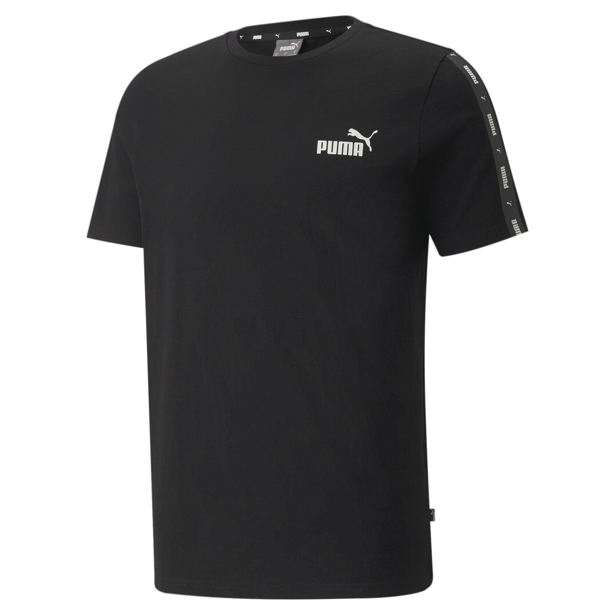 T-Shirt + Herren Essentials Logo-Tape mit T-Shirt Black PUMA