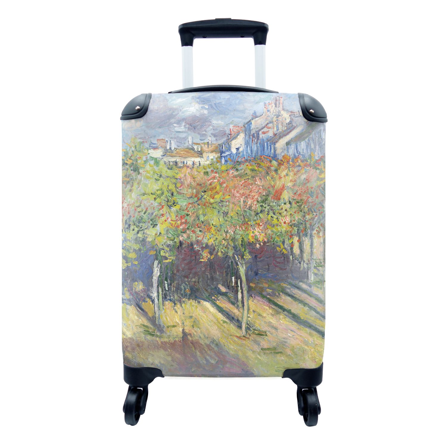 MuchoWow Handgepäckkoffer Die Limes in Poissy - Gemälde von Claude Monet, 4 Rollen, Reisetasche mit rollen, Handgepäck für Ferien, Trolley, Reisekoffer