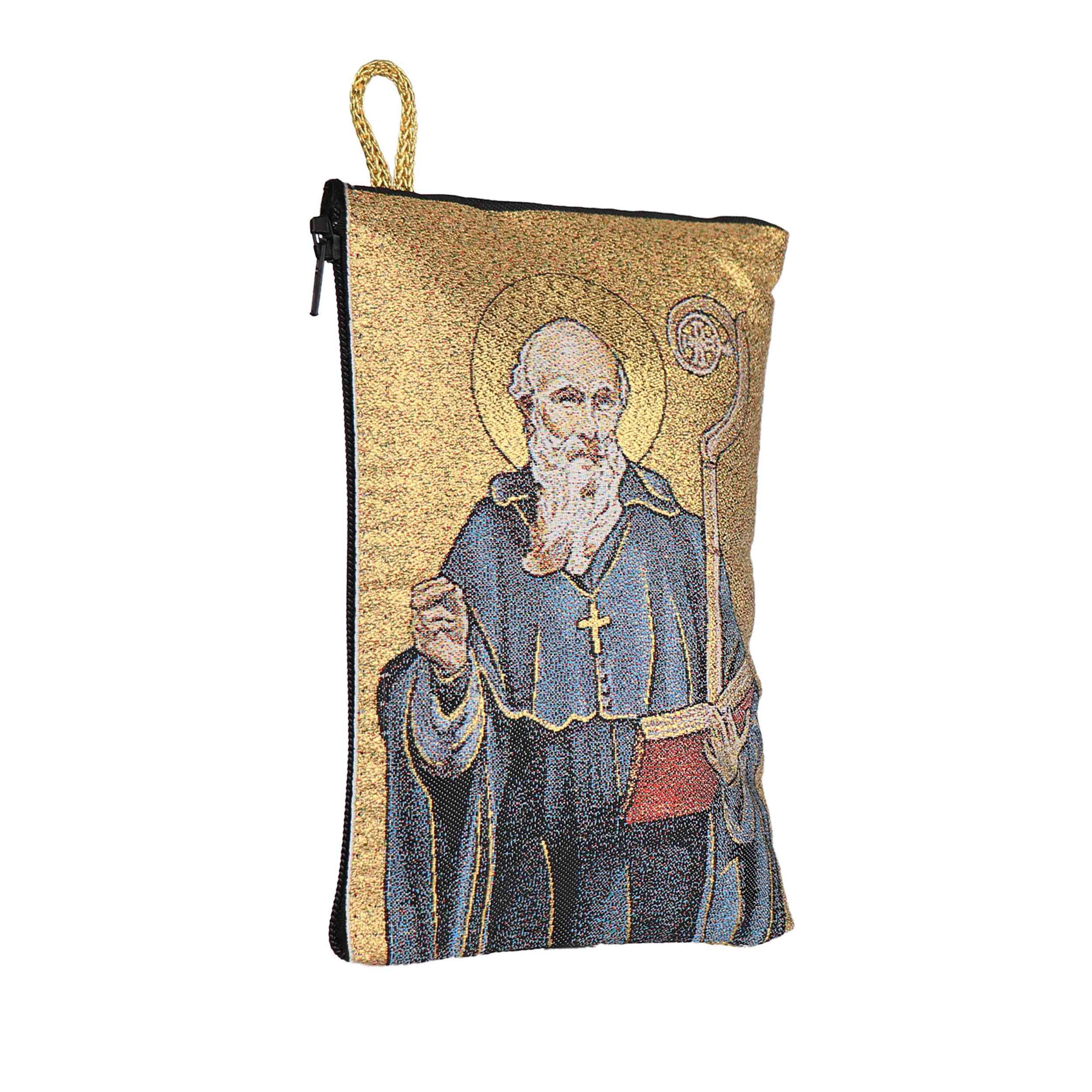 NKlaus Bild Rosenkranz Tasche 10x15cm – Heiliger Benedikt, Religion