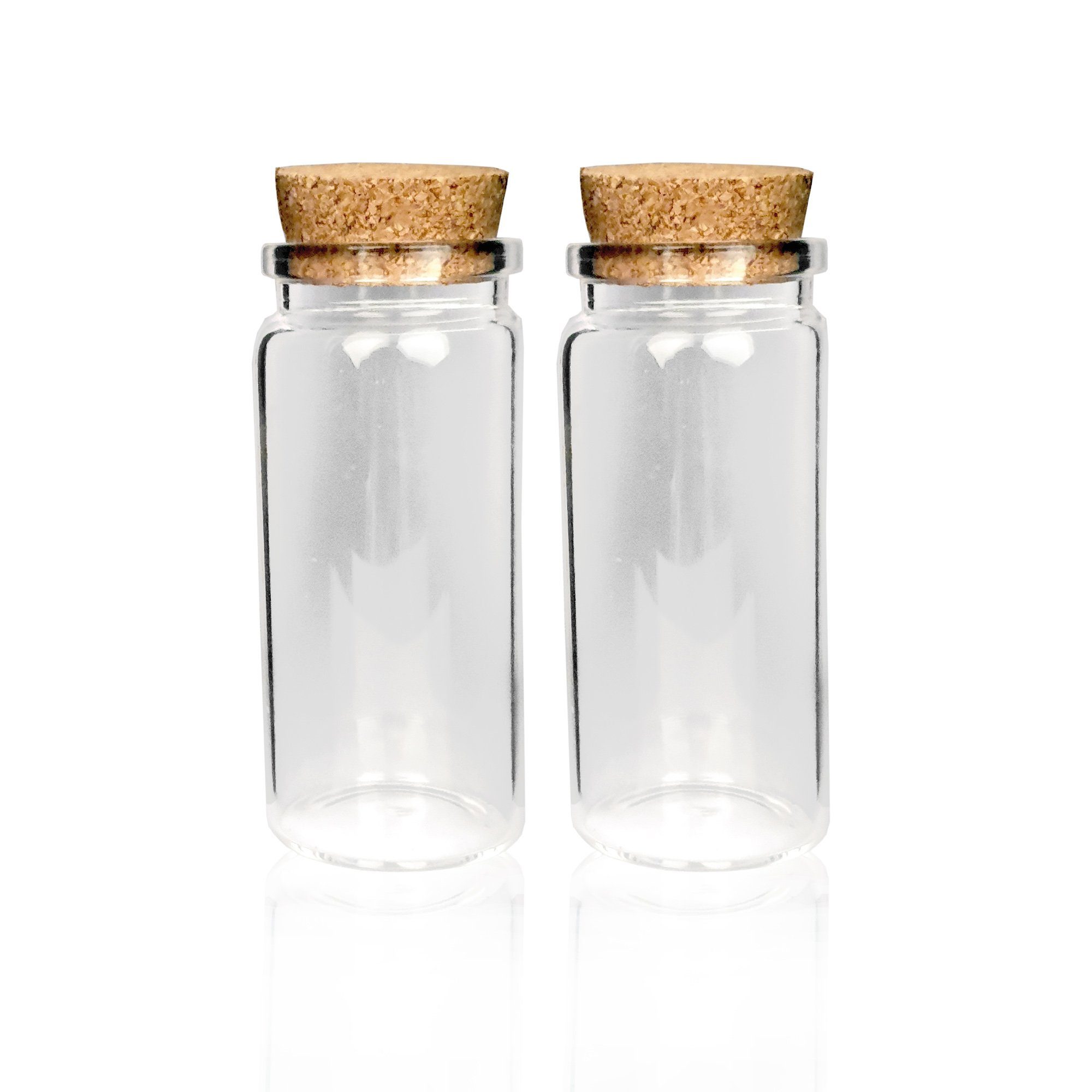 Bestlivings Vorratsglas Fläschchen (2-tlg., Hochzeit Gastgeschenke Gläser Reagenzglas Korken, 50ml), Glasfläschchen mit Mini für - Glas