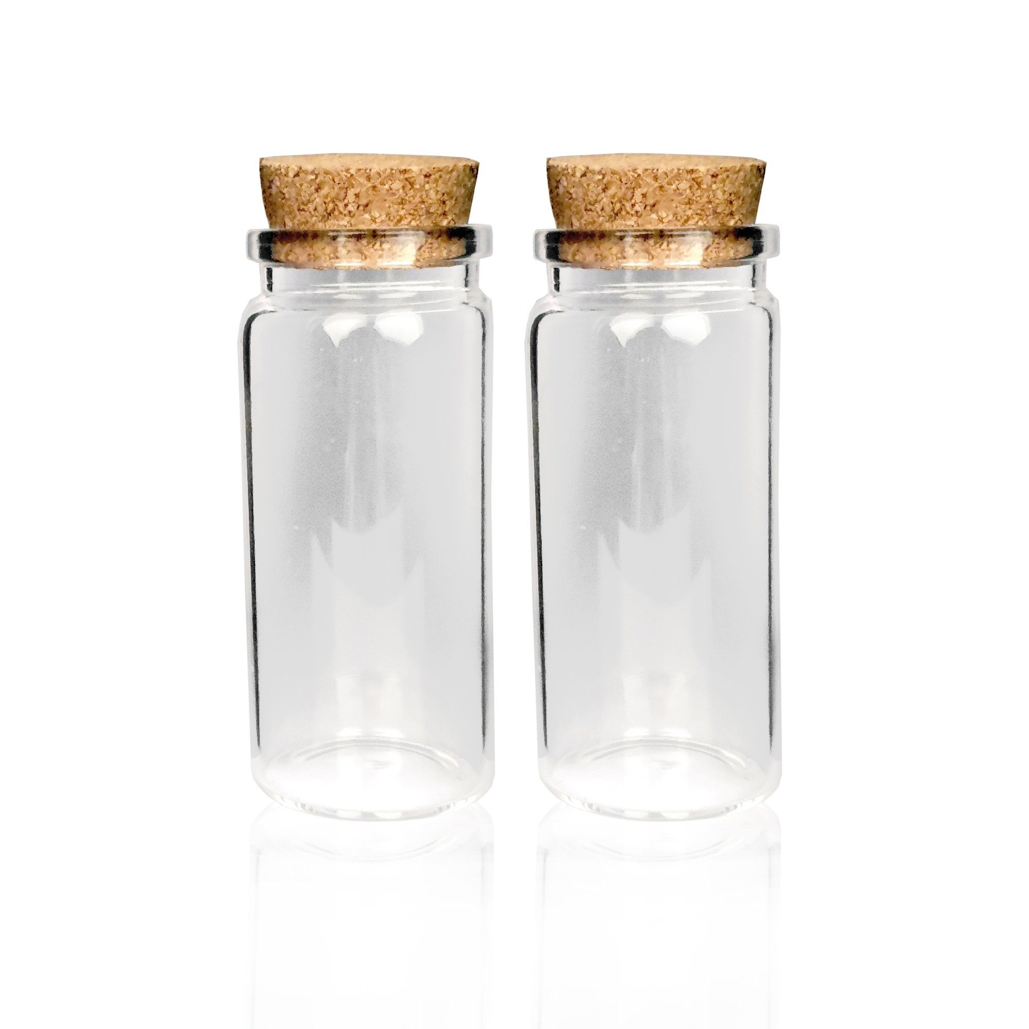 Bestlivings Vorratsglas mit Korken Mehrfachpack, Glas, (2-tlg., 50ml), Reagenzglas für Hochzeit - Mini Gläser Gastgeschenke Glasfläschchen