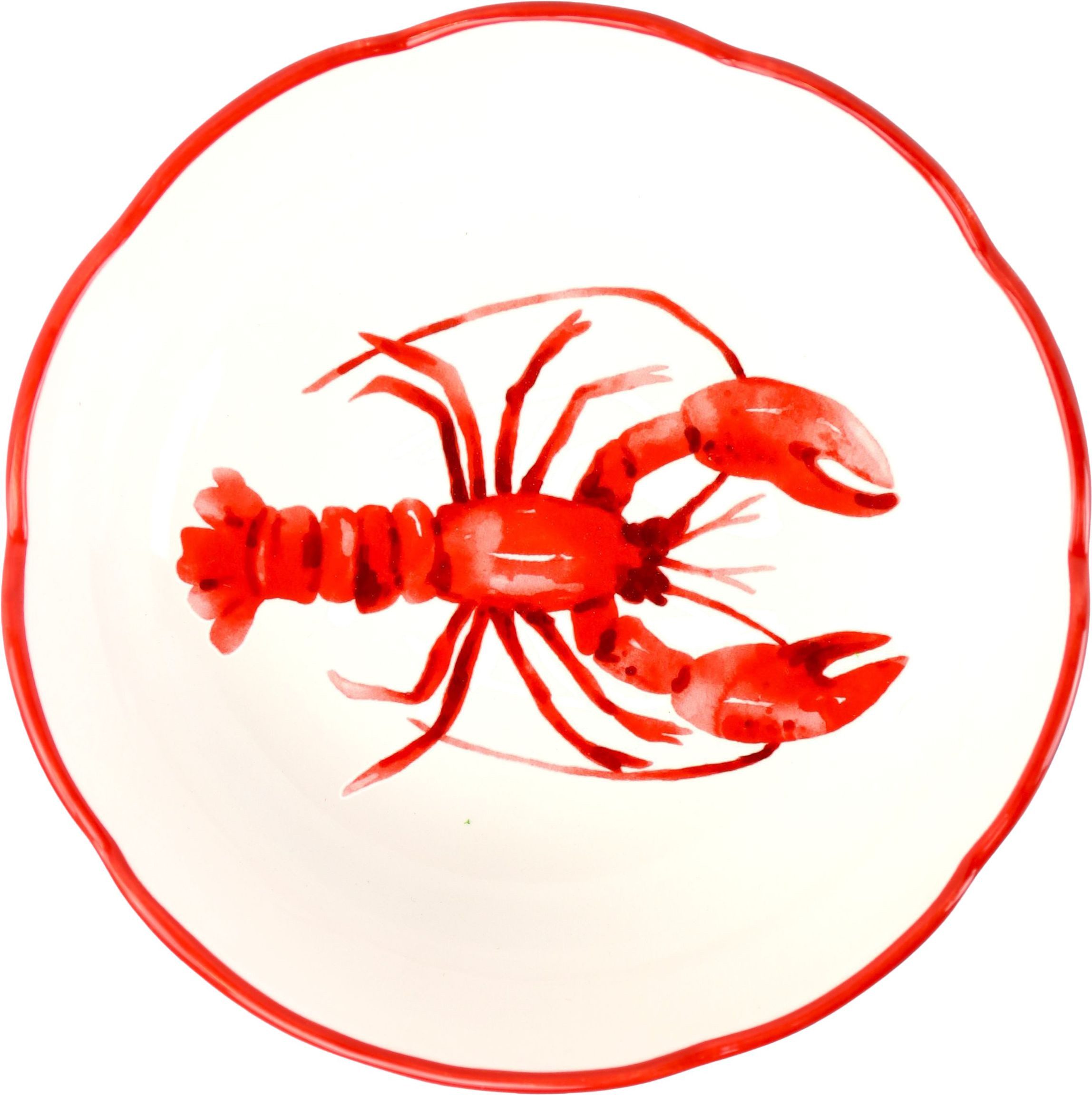 FURNARO Teller Lobster Love, weiß, Keramik, Ø23 x 2,4 cm