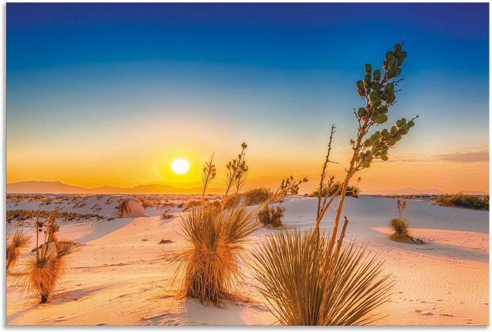 Artland Wandbild Sonnenuntergang White Sands, Wüstenbilder (1 St), als  Alubild, Leinwandbild, Wandaufkleber oder Poster in versch. Größen