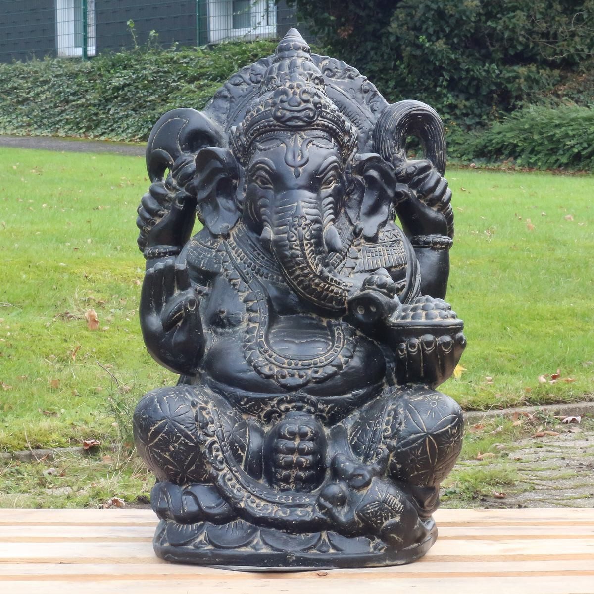 Oriental Galerie Dekofigur Ganesha Skulptur für innen und außen ca. 78 cm (1 St), große Steinfigur, Dekofigur, Steinguss