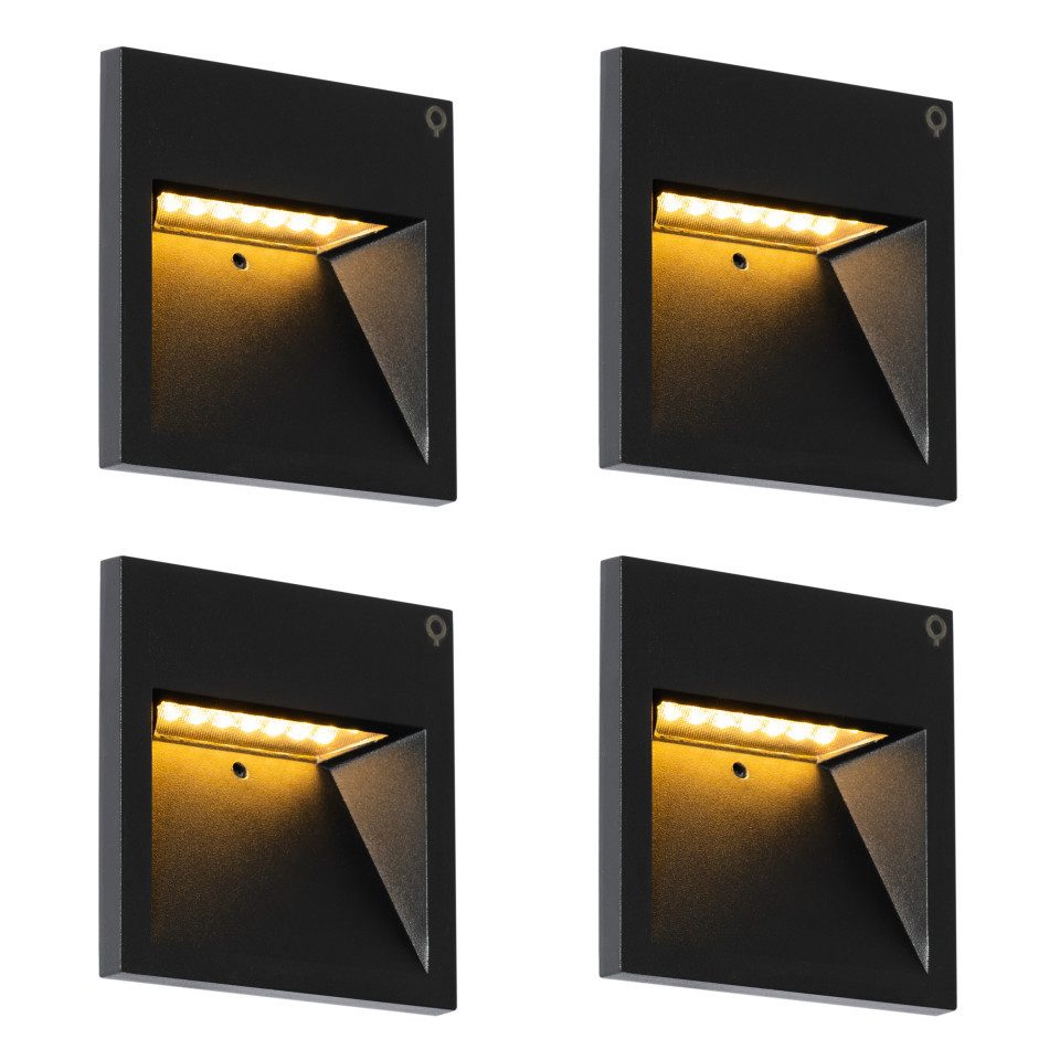 Qazqa LED Einbaustrahler 106949, LED fest integriert, Extra-Warmweiß, QAZQA Außen Einbau­leuchte, integrated, Schwarz, Aluminium, Modern