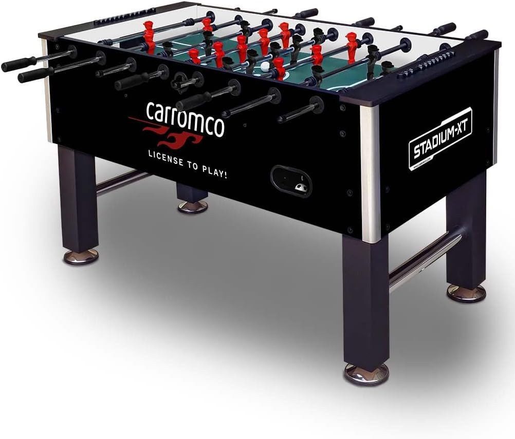 Carromco Kickertisch Stadium-XT - Profi Tischkicker für Erwachsene, 142x75x87,5 cm, Stabiler Korpus, Stahlstangen