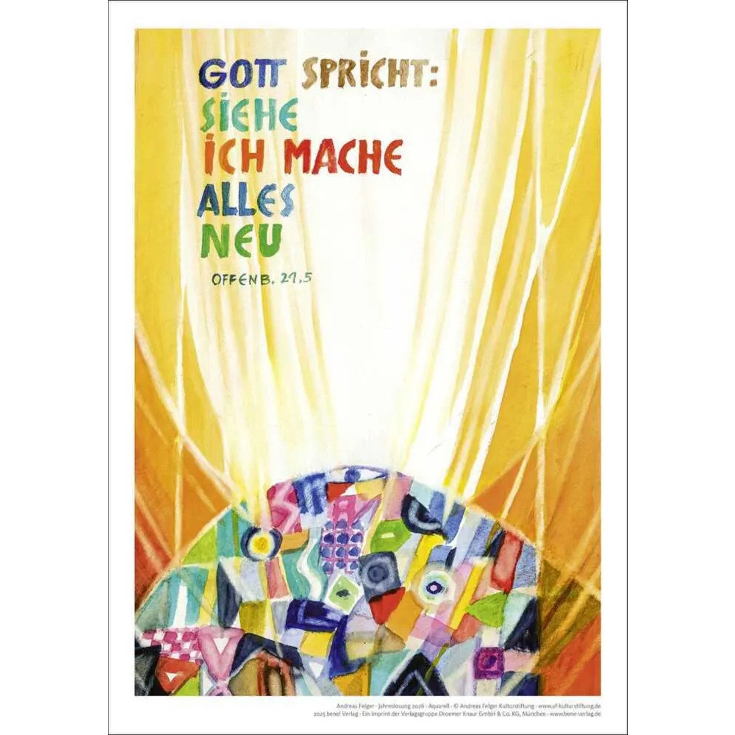 bene Poster Jahreslosung Andreas Felger 2026, Kunstdruck A4
