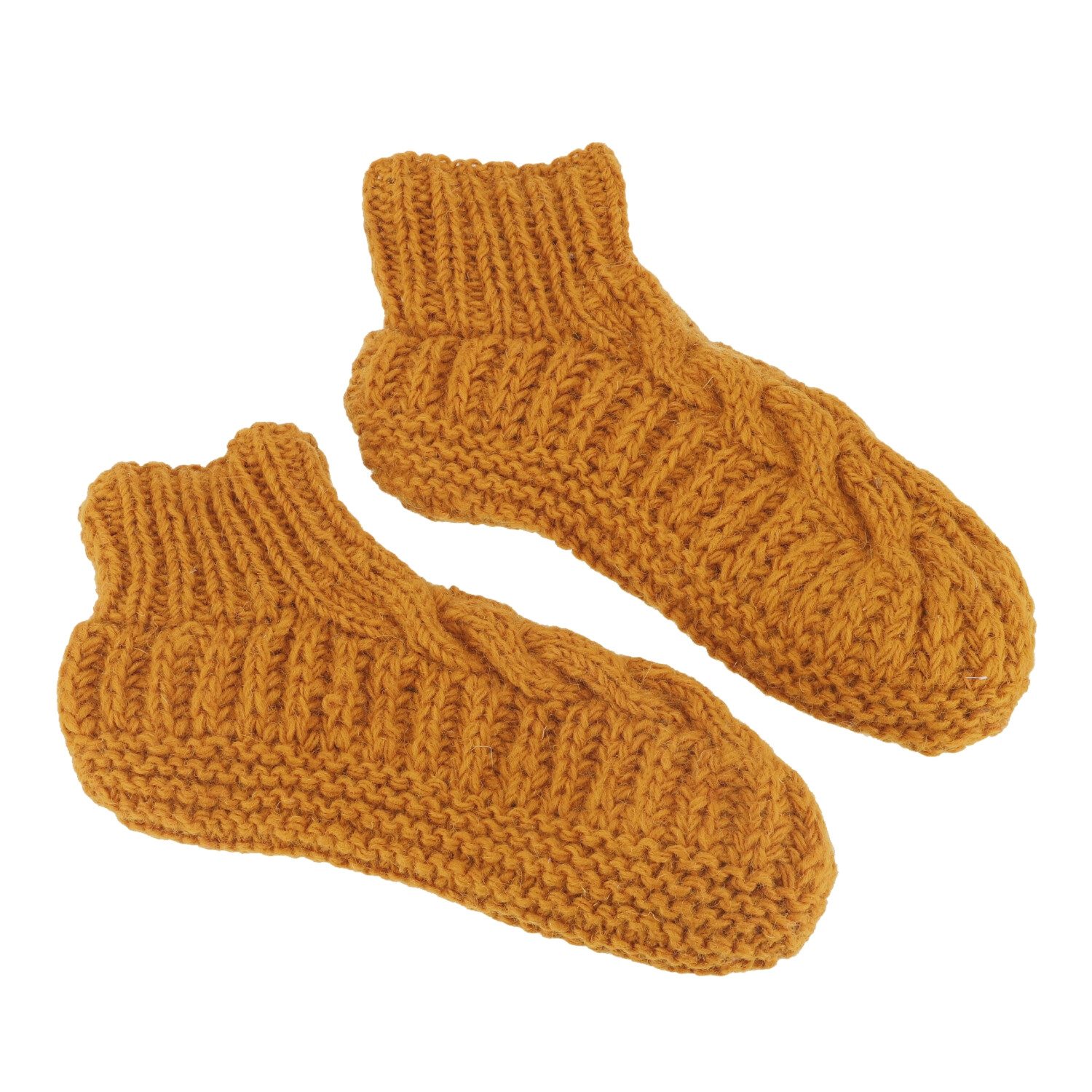 Guru-Shop Haussocken Wollhausschuhe, handgestrickte Hüttenschuhe,..