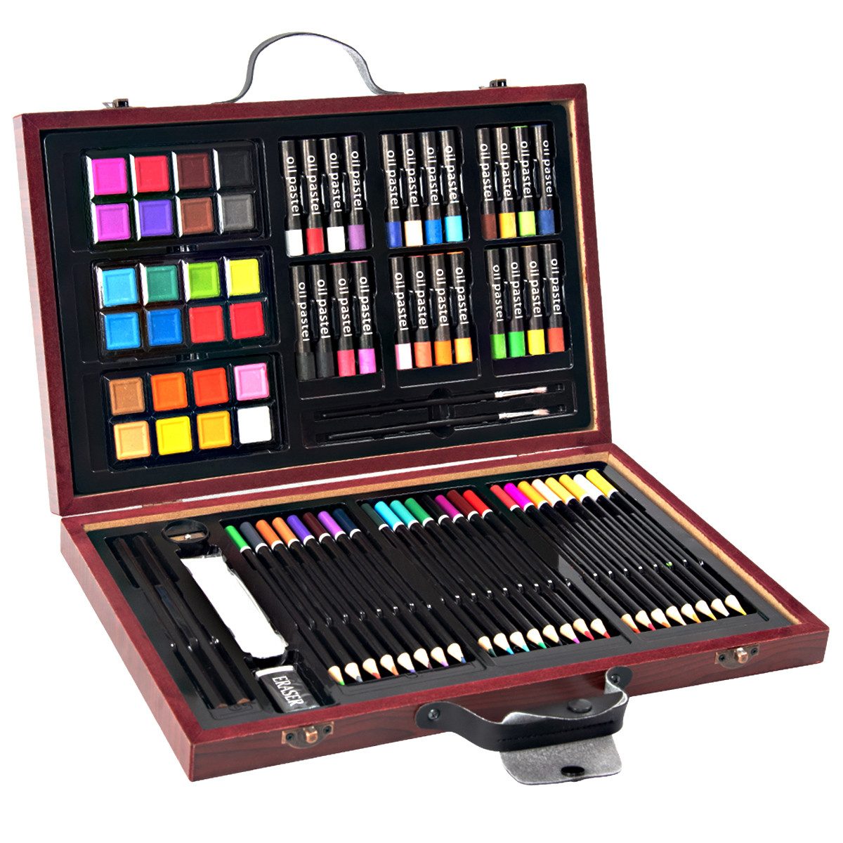 COSTWAY Malstift 80-teilig Malkoffer, (80-tlg)