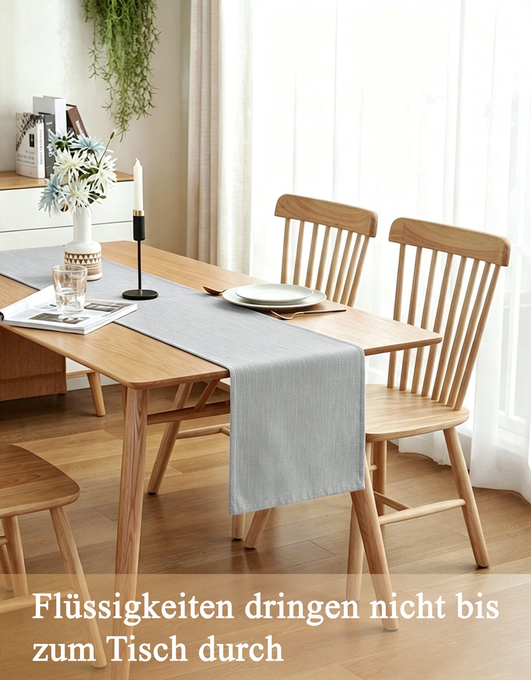 OTTO home Tischläufer Ozzie, 1 Stück in Leinenoptik, verschiedene Größen, Dekoration (1-tlg), Formstabil & pflegeleicht, gewebtes Design, uni, Dekoration, Esszimmer von OTTO home