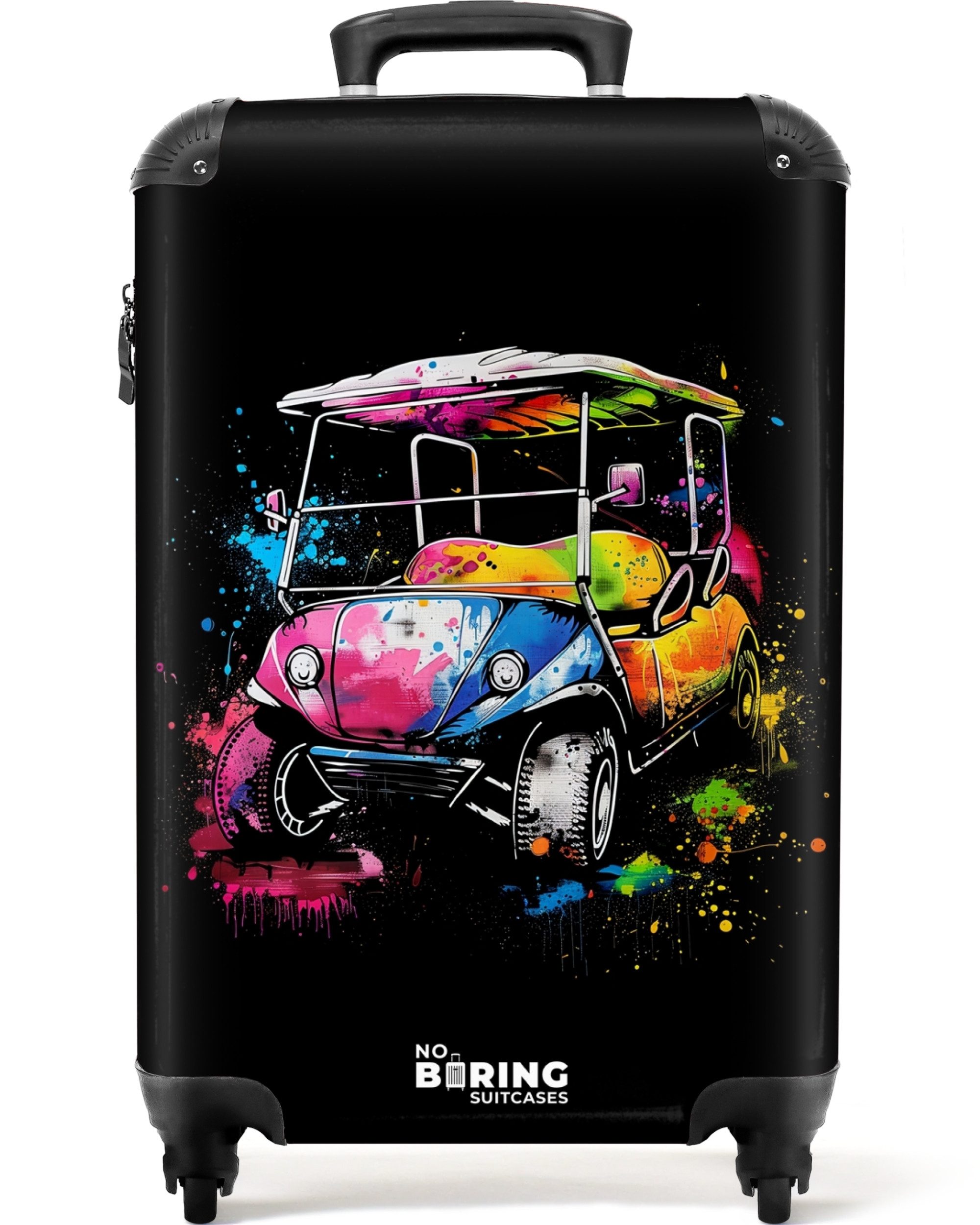 NoBoringSuitcases.com© Hartschalen-Trolley Golfwagen mit Graffiti 55x35x20c günstig online kaufen