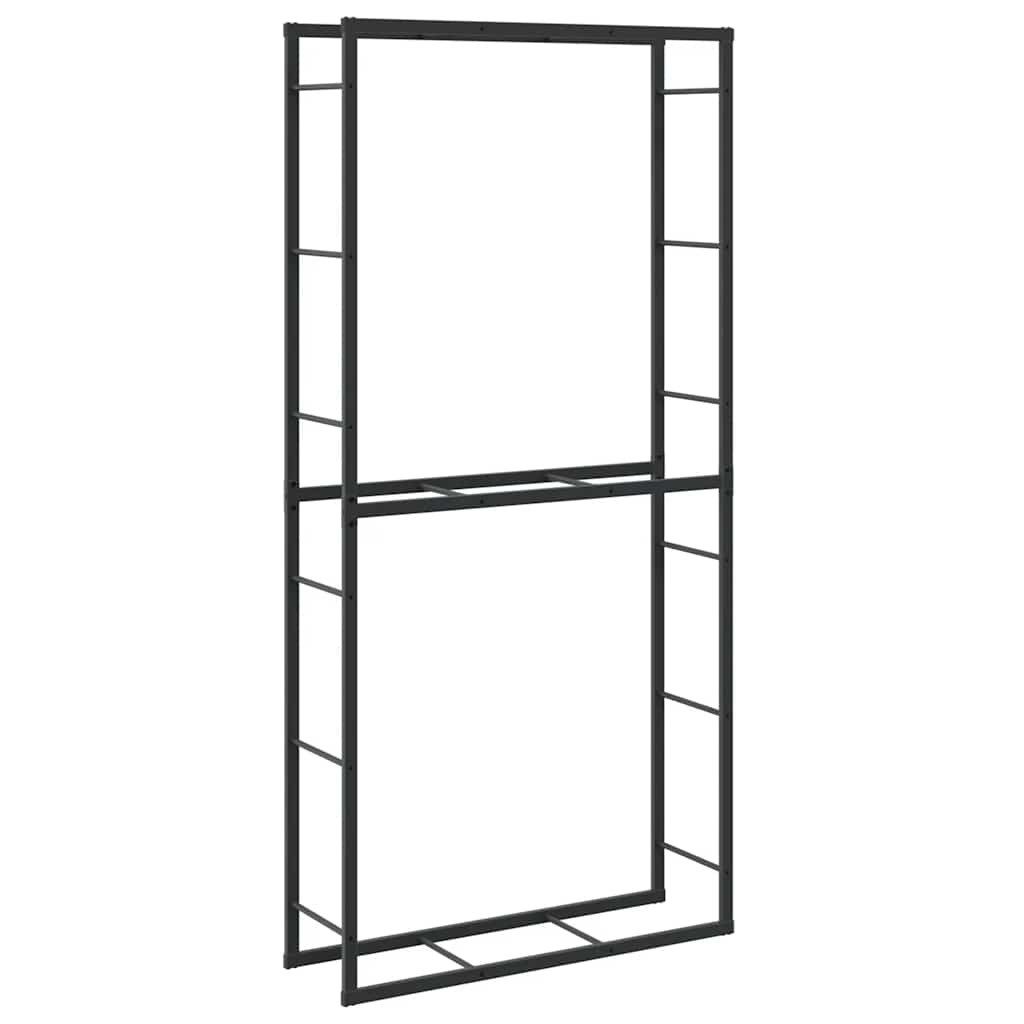 vidaXL Kaminholzregal Brennholzregal Schwarz 100x30x209 cm Stahl