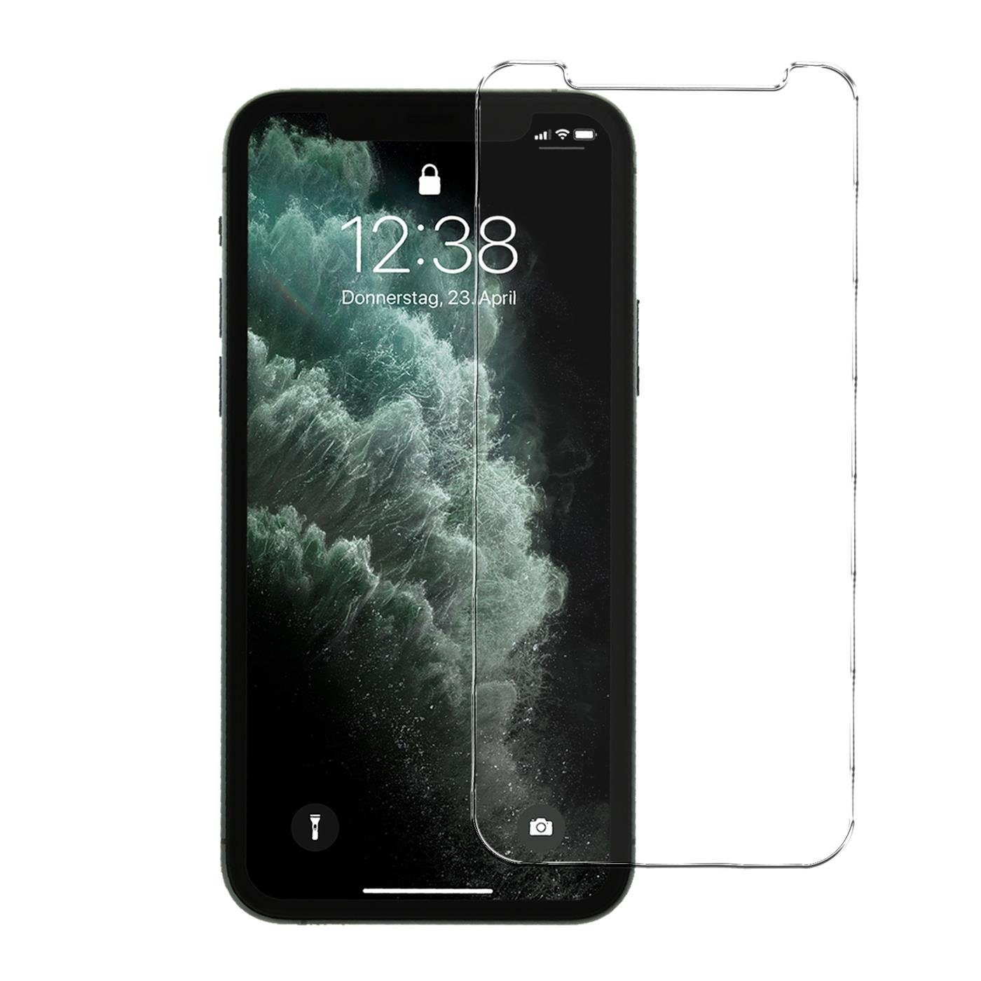 CoolGadget Handyhülle Schwarz als 2in1 Schutz Cover Set für das Apple iPhone XR 6,1 Zoll, 2x 9H Glas Display Schutz Folie + 1x TPU Case Hülle für iPhone XR