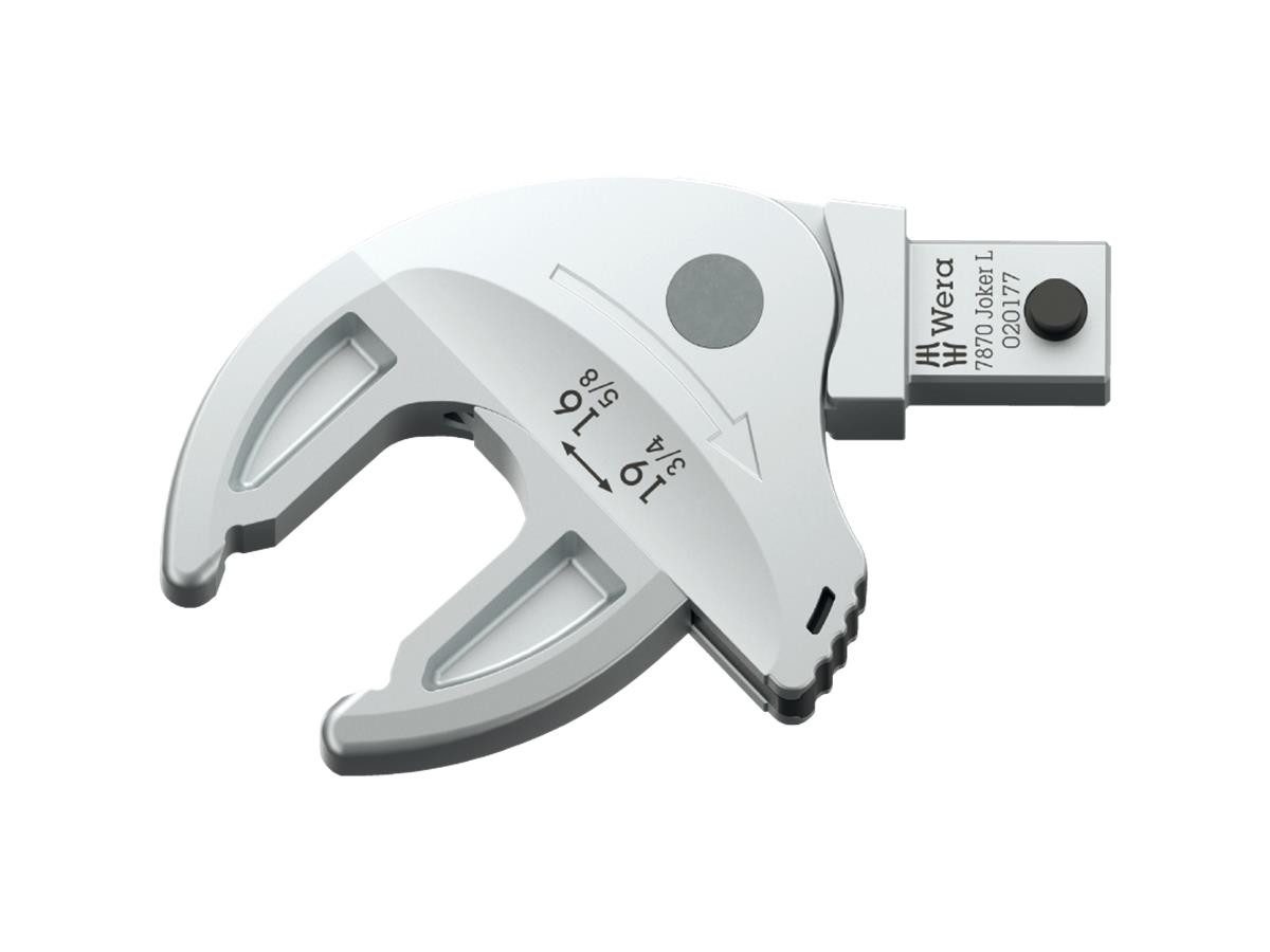 Wera Maulschlüssel 7870 Joker L, 9x12 x 16-19 x 5/8-3/4" x 77 mm, Selbstjustierend, mechanische Ratschenfunktion, 30° Rückschwenkwinkel