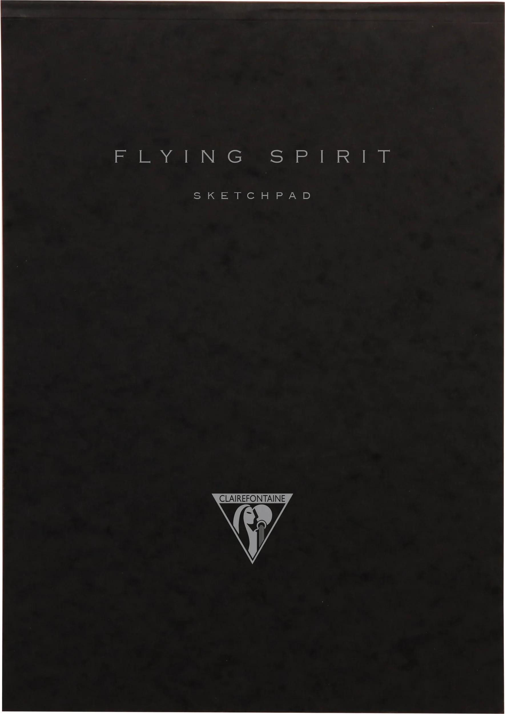 CLAIREFONTAINE Zeichenpapier 5x Flying Spirit Block geleimt A4 90g 50 Blatt - Schwarz 975807C, Block