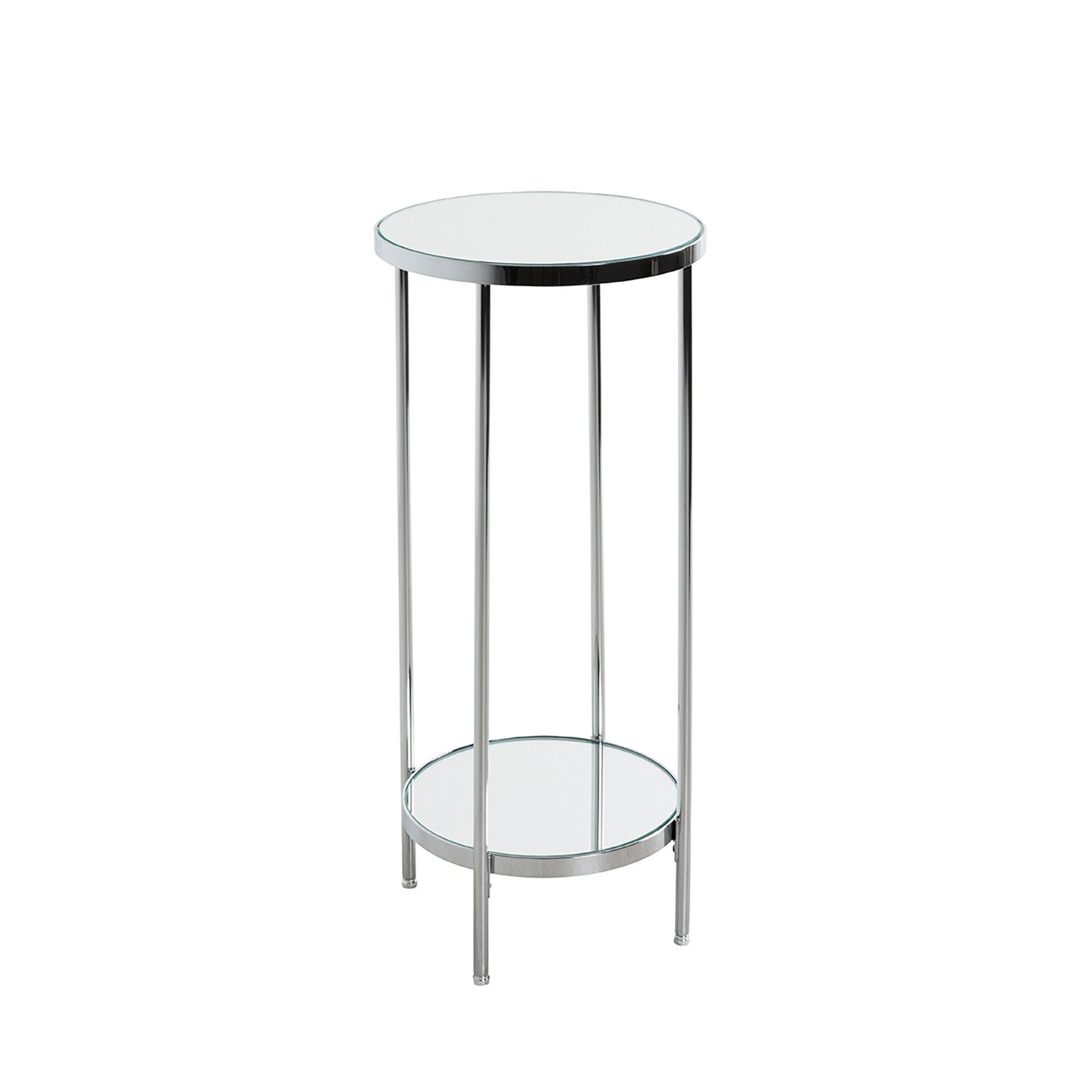 HAKU Blumenständer Pflanzenständer - chrom - Metall, Spiegel 5 mm - H. 66cm - Blumensäule (1xBlumensäule, Blumenaufsteller - Blumenständer), Pflanzensäule - Pflanzensäulenständer - Dekosäule