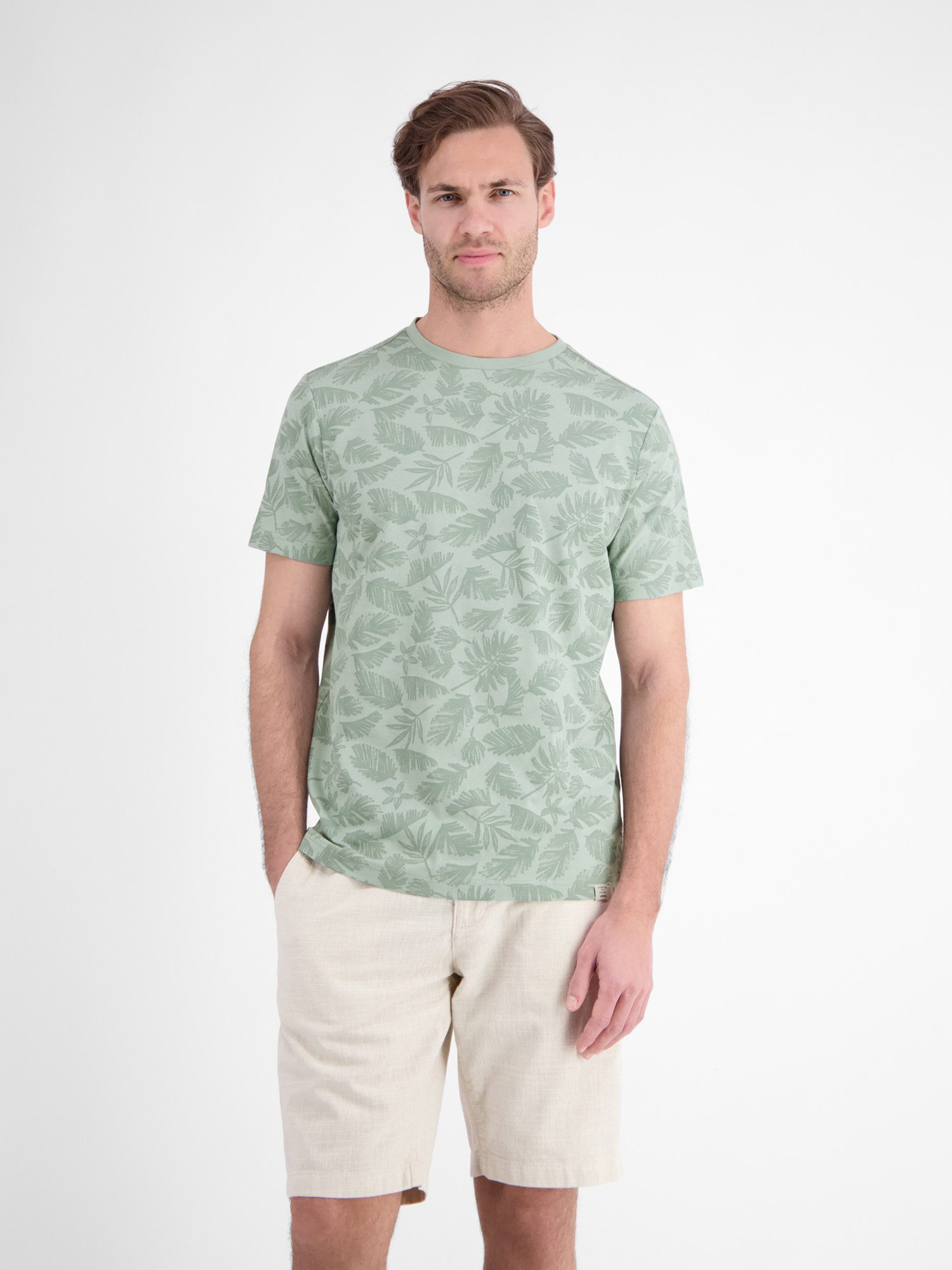 T-Shirt T-Shirt mit Rundkragen aus reiner Baumwolle mit Flower-Print