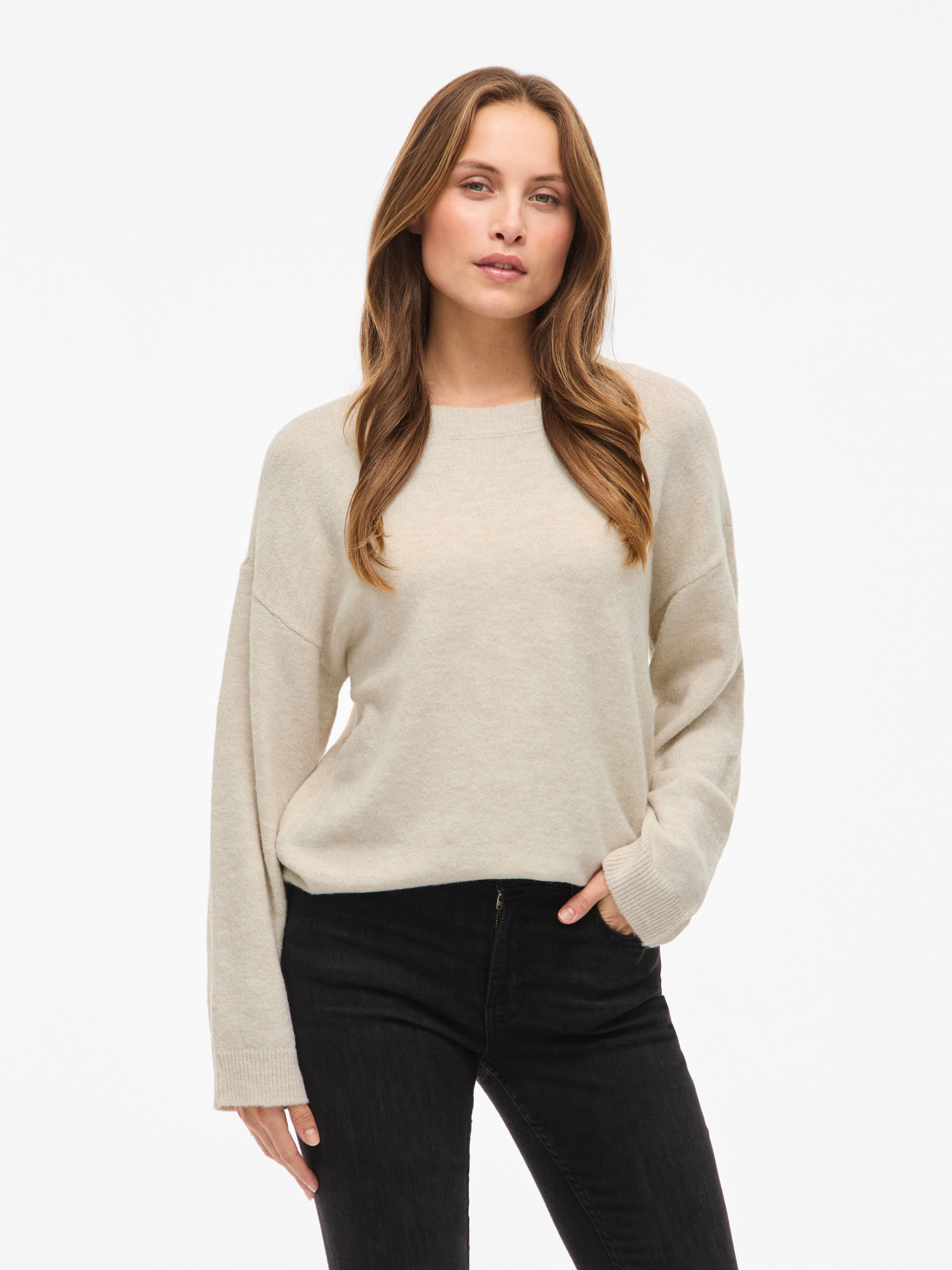 Vila Strickpullover VILIGA L/S O-NECK KNIT TOP - NOOS günstig online kaufen