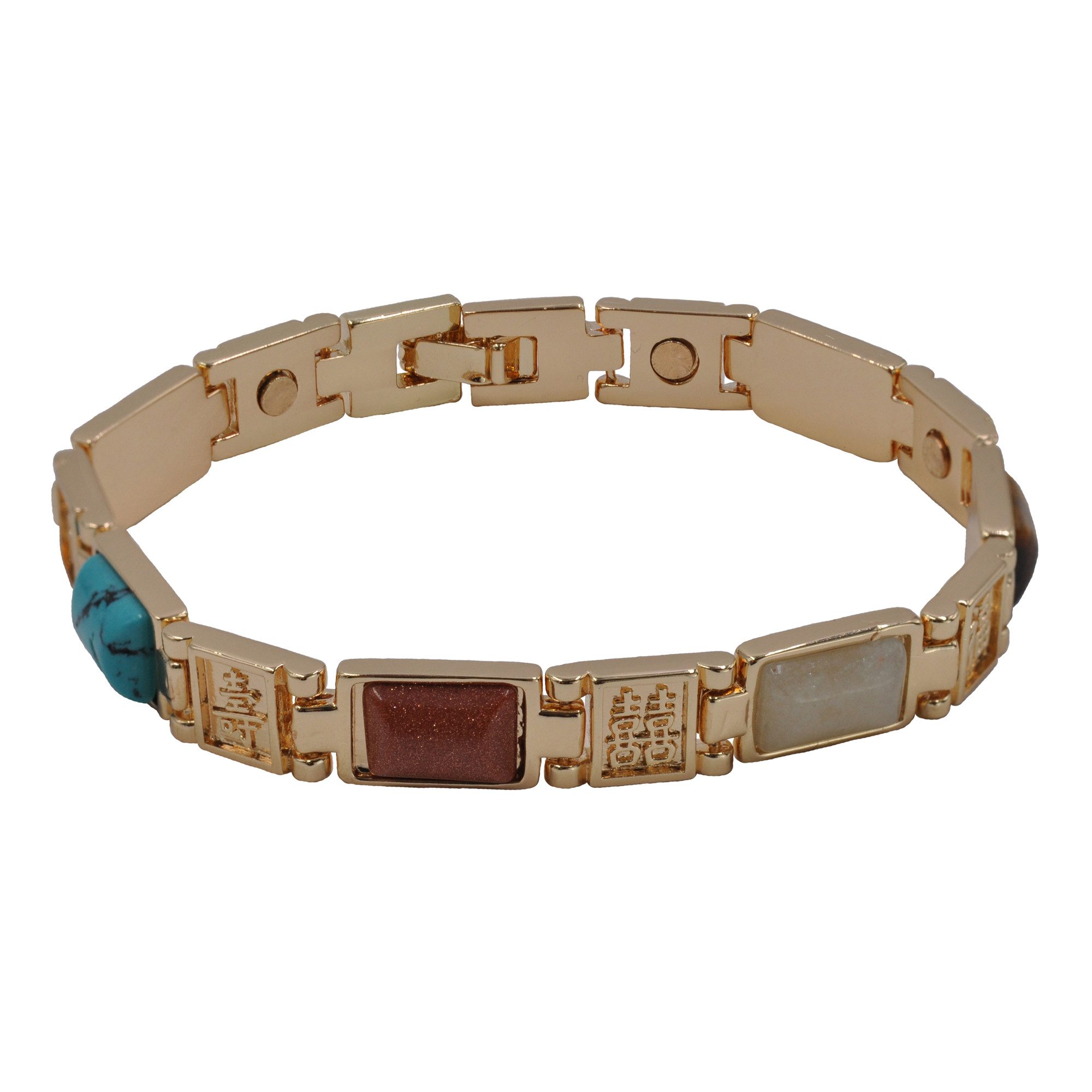 Steuer Armband Echtstein mehrfarbig Magnet