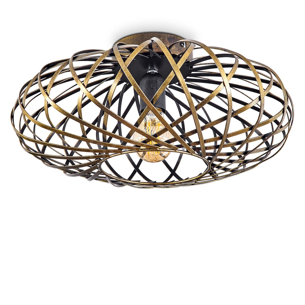 hofstein Deckenleuchte »Aidone« runde Deckenlampe aus Metall in Goldfarben- günstig online kaufen