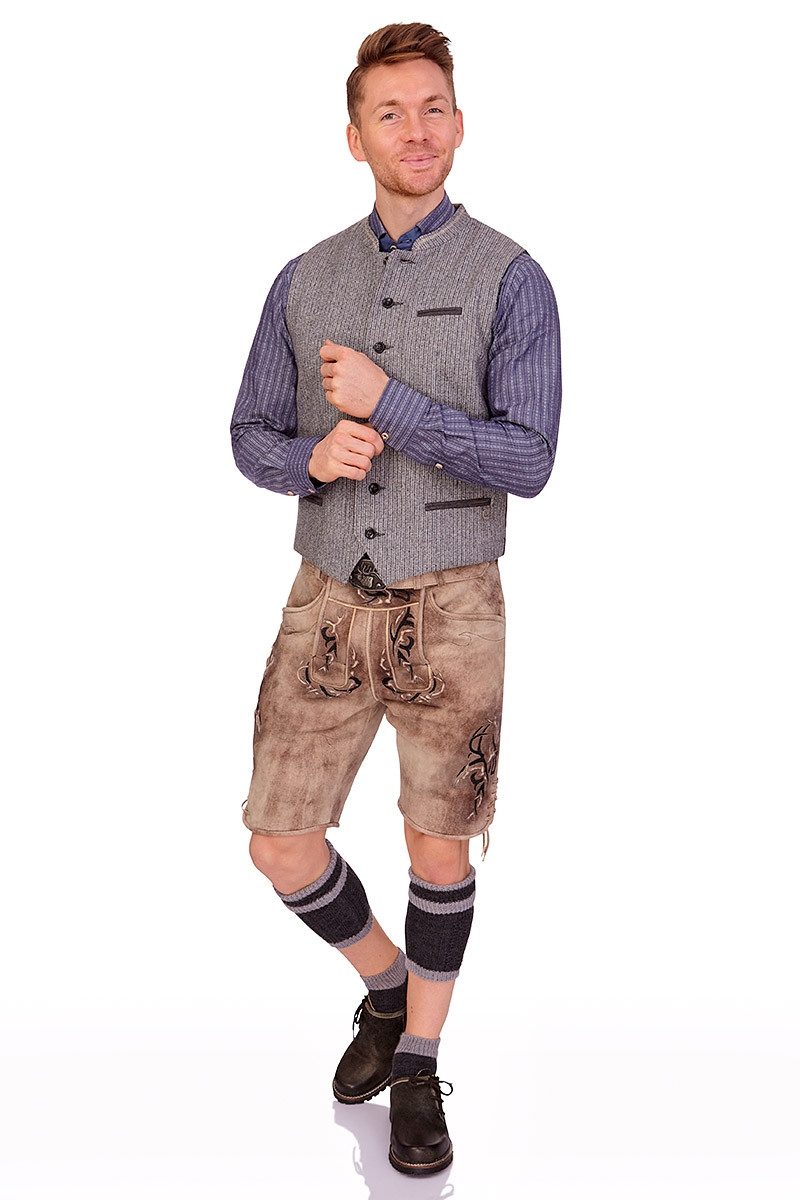 Spieth & Wensky Trachtenlederhose Lederhose Herren kurz - ROLLING - birke