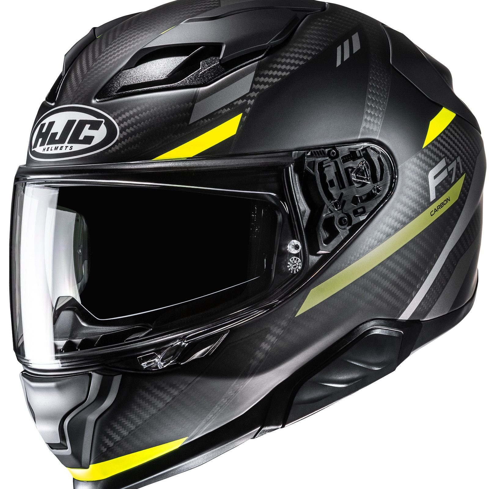 HJC Motorradhelm HJC F71 Carbon Esira MC3HSF Integralhelm Schwarz / Gelb M (1er Set)