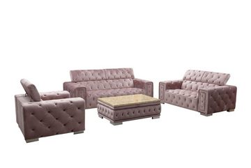 JVmoebel Wohnzimmer-Set, Couch Set Polster Design Chesterfield Sofagarnitur 32 Sitzer Samt