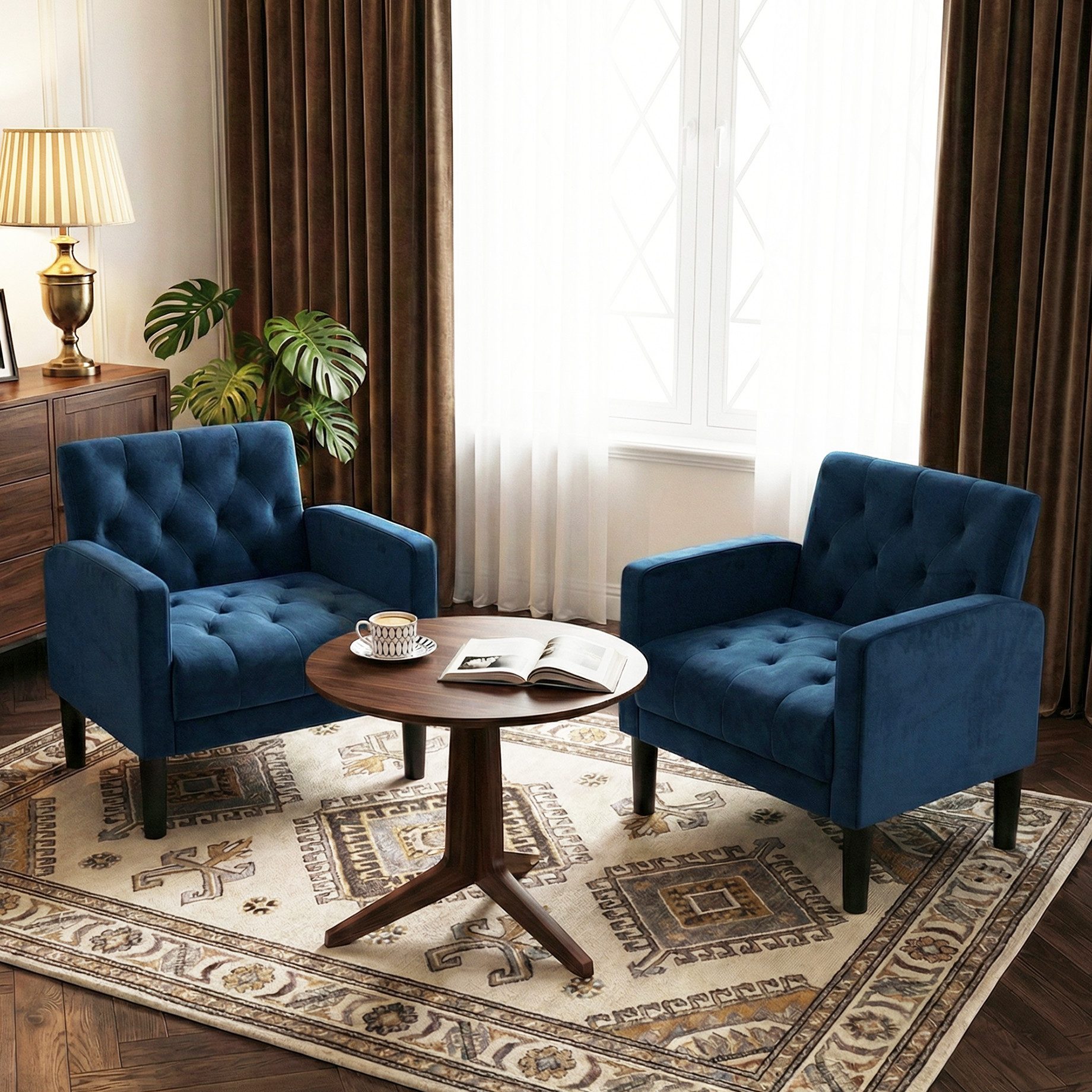 GRAVFORCE Ohrensessel Polstersessel Modern Loungesessel Wohnzimmer (2-St), Stoff bis 136 kg