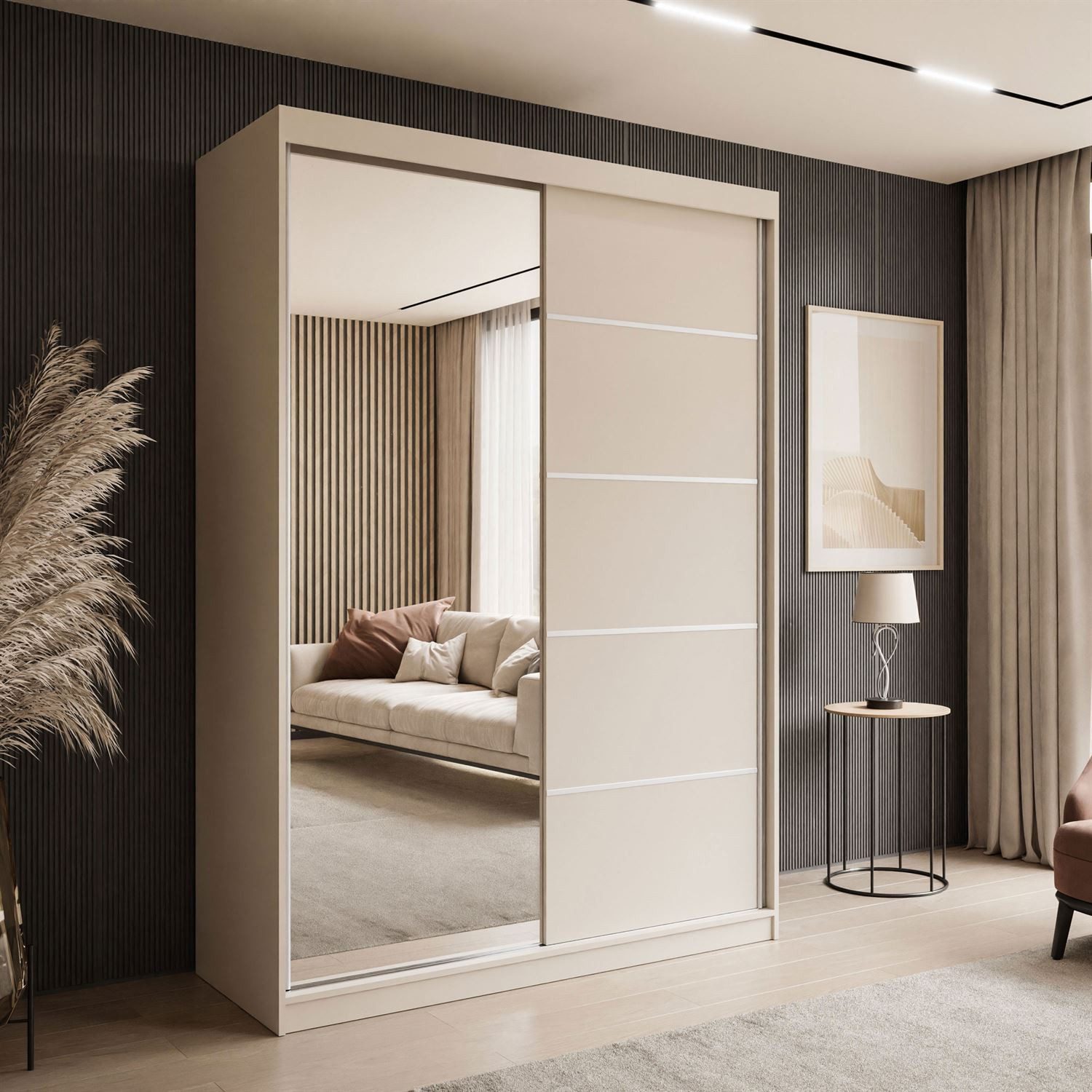 Lookway Kleiderschrank CAMARO II PLUS KASCHMIR Schwebetürenschrank mit Spie günstig online kaufen