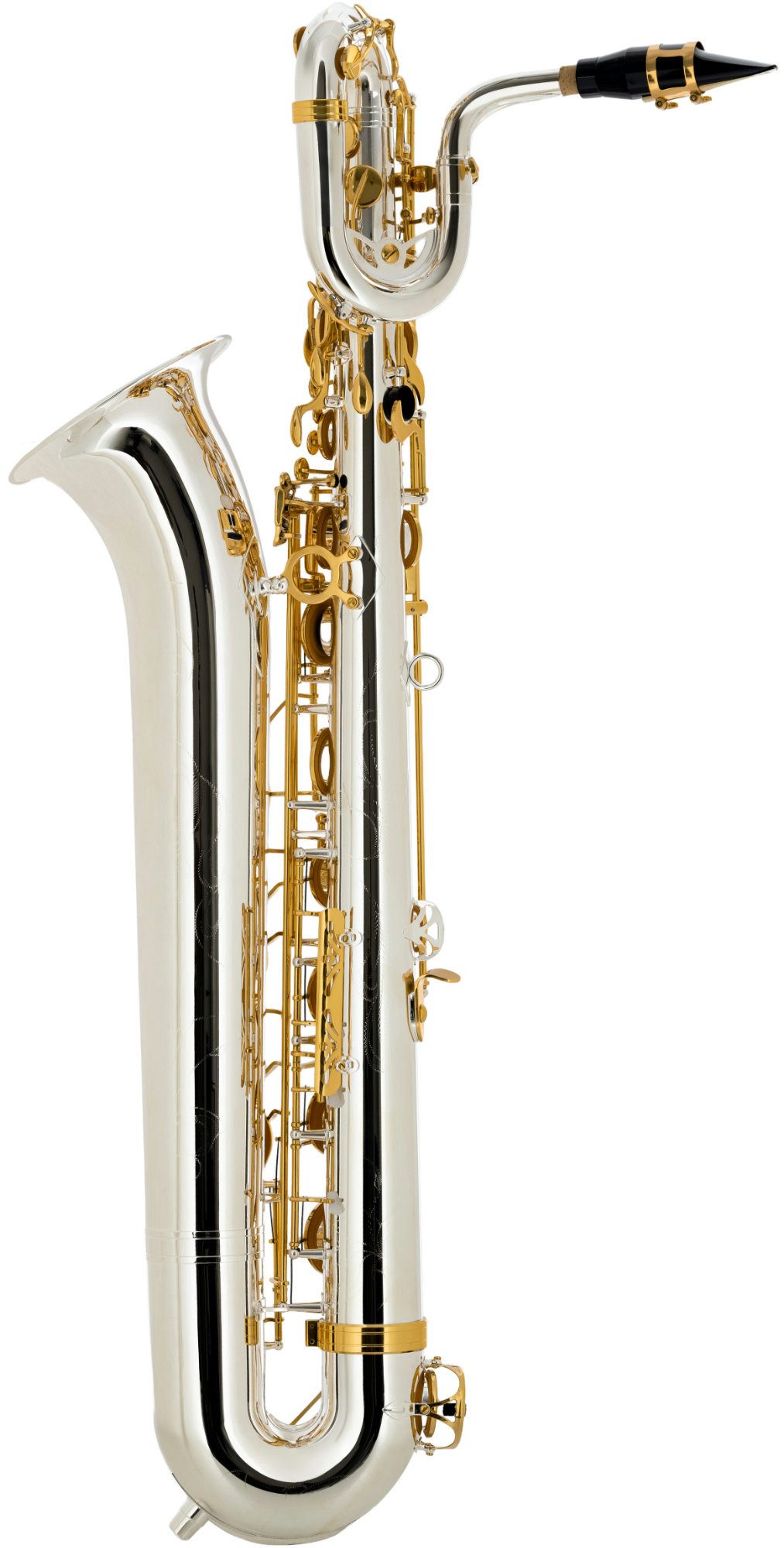 Lechgold Saxophon Lechgold LBS-25S Baritonsax Versilbert - Saxophon mit edlem Finish, Spar-Set, 6-St., Hoch Fis-Klappe, Tief A-Klappe, C# - Bb Wippe für die linke Hand, Stimmung: Eb