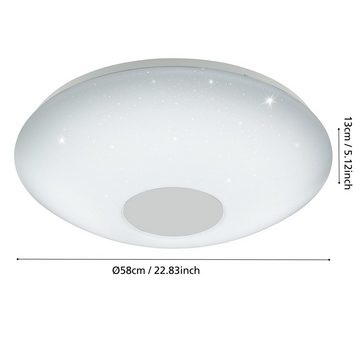 EGLO LED Deckenleuchte Voltago 2, Leuchtmittel inklusive, Deckenlampe, inkl. Fernbedienung, dimmbar, Wohnzimmerlampe, Ø 58 cm