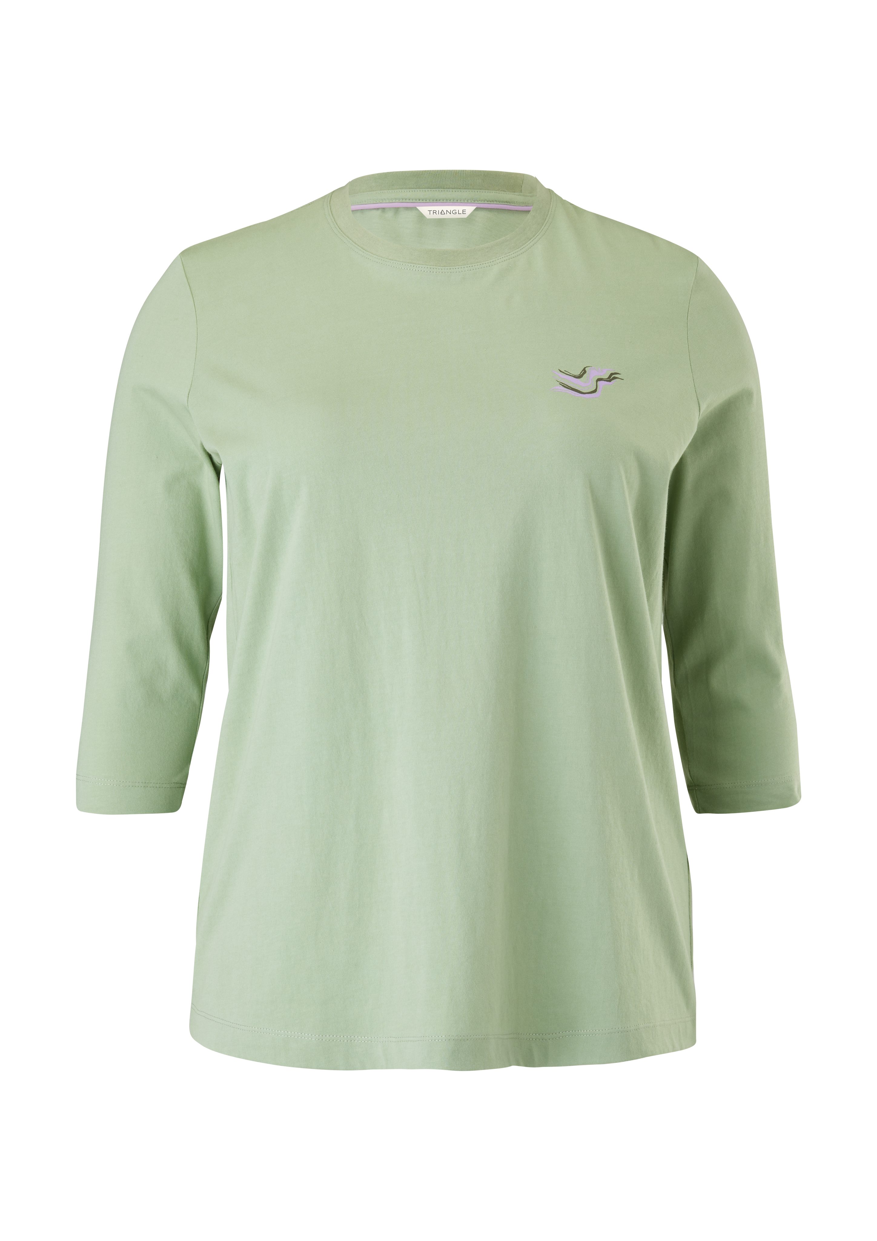 TRIANGLE 3/4-Arm-Shirt Jerseyshirt mit Print-Detail hellgrün