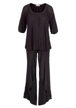 LASCANA Pyjama (2 tlg) Hose in edler Layeroptik