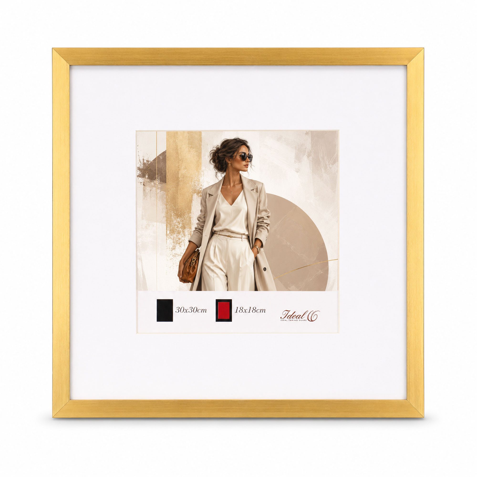 IDEAL TREND Bilderrahmen Kunststoff Bilderrahmen Modern Style mit gehärtetem Glas & Passepartou, für 1 Bilder (1 St), Hochwertiger Kunststoffrahmen mit gehärtetem Glas, MDF-Rückwand