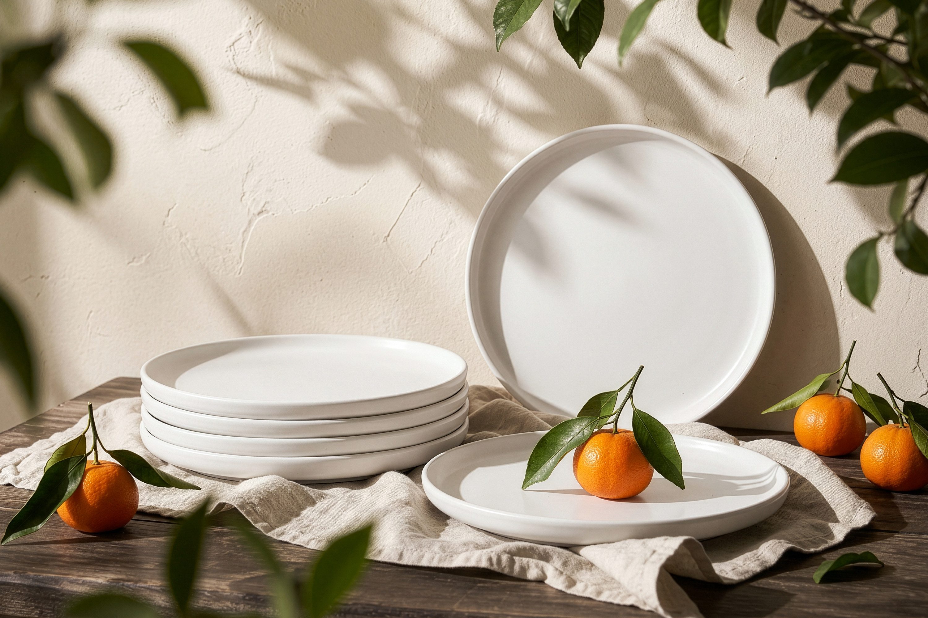 KONSIMO® Teller-Set VICTO Tafelservice hergestellt in der EU (6-tlg), 6 Personen, Steingut, spülmaschinengeeignet, mikrowellengeeignet, 6x Dessertteller