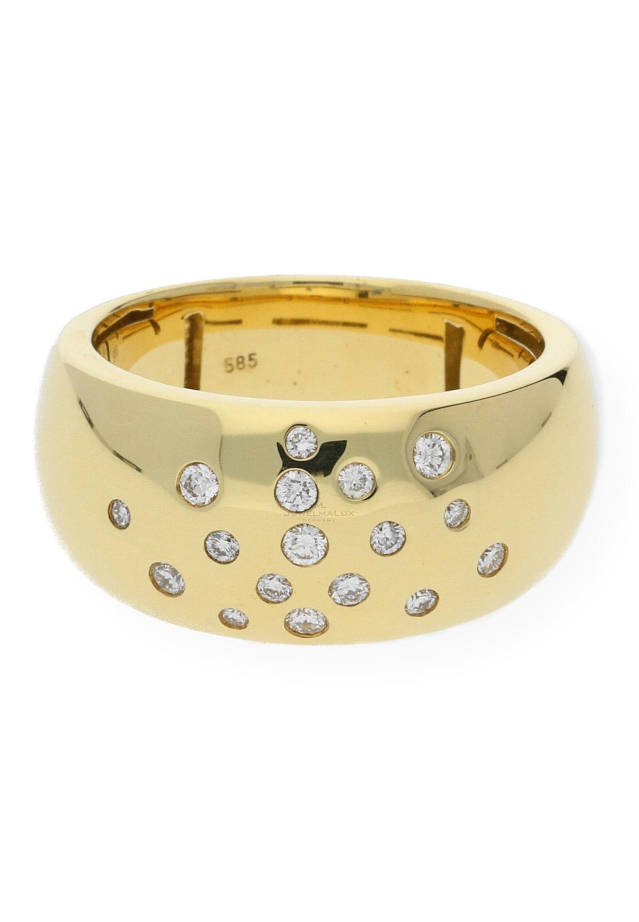 JuwelmaLux Diamantring Ring Gold Damen und Herren mit Diamant(en) (1-tlg),  Gelbgold 585/000, inkl. Schmuckschachtel