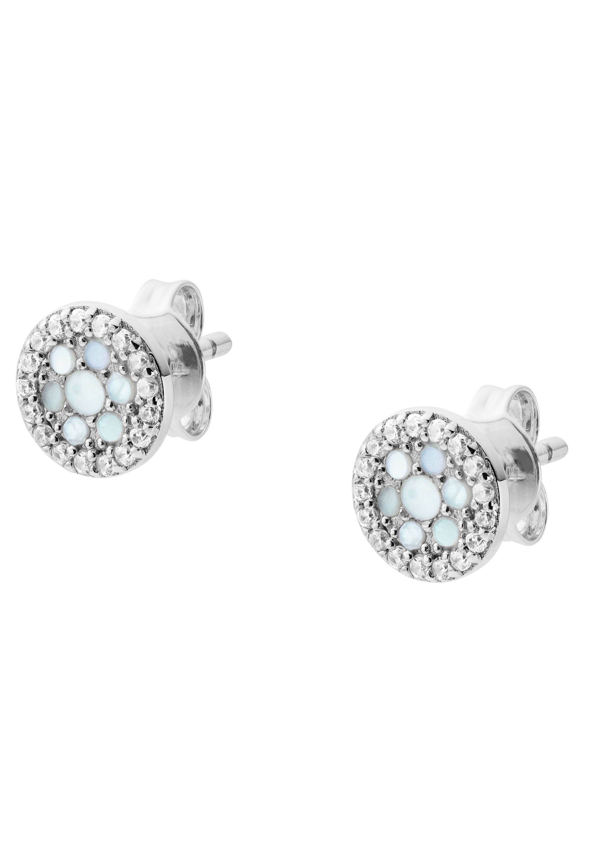 Fossil Paar Серьги-гвоздики Schmuck Geschenk Silber 925 Серьги, mit Kristtall - mit Perlmutt