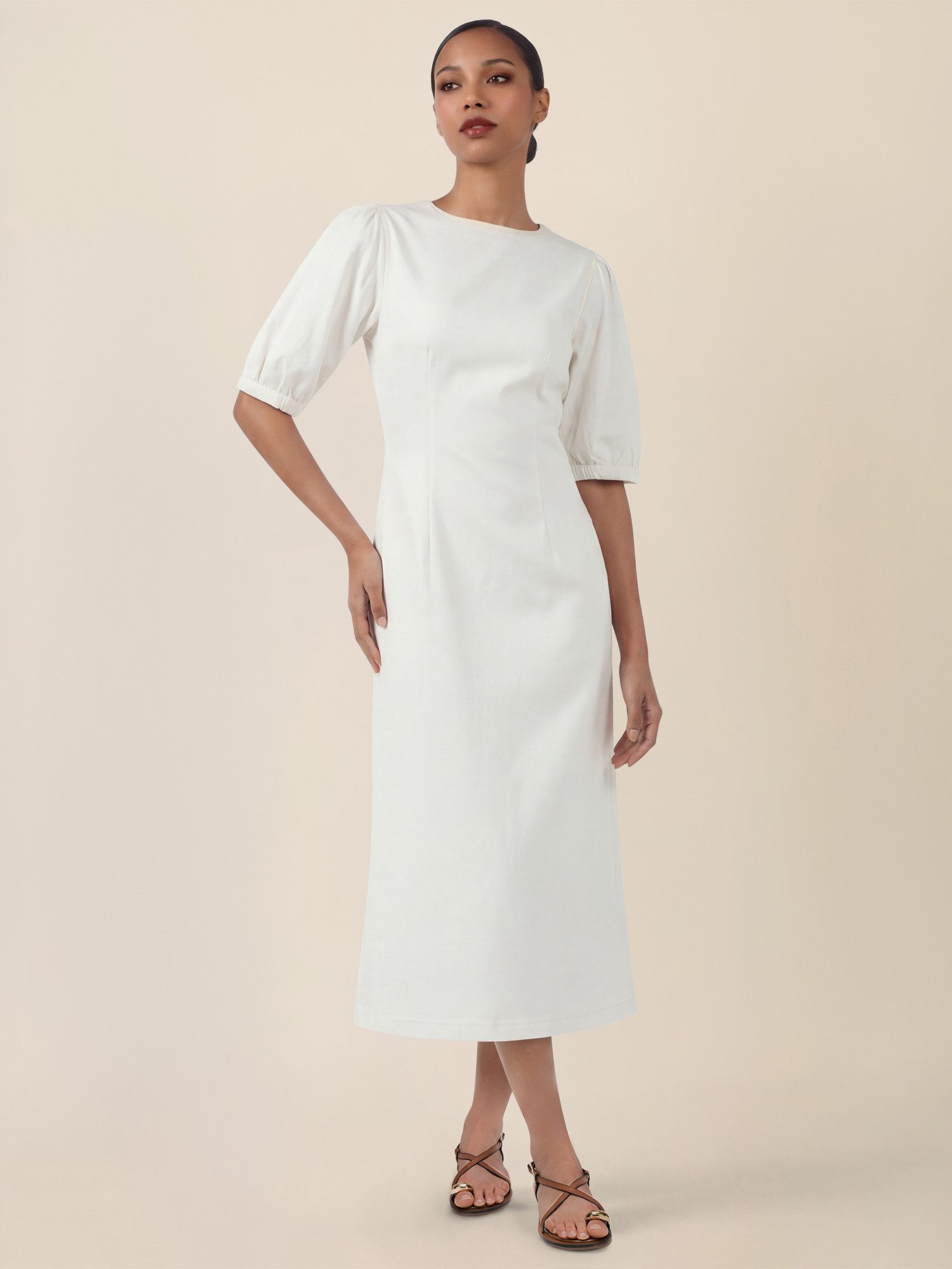 Apart Jerseykleid mit Puffärmeln
