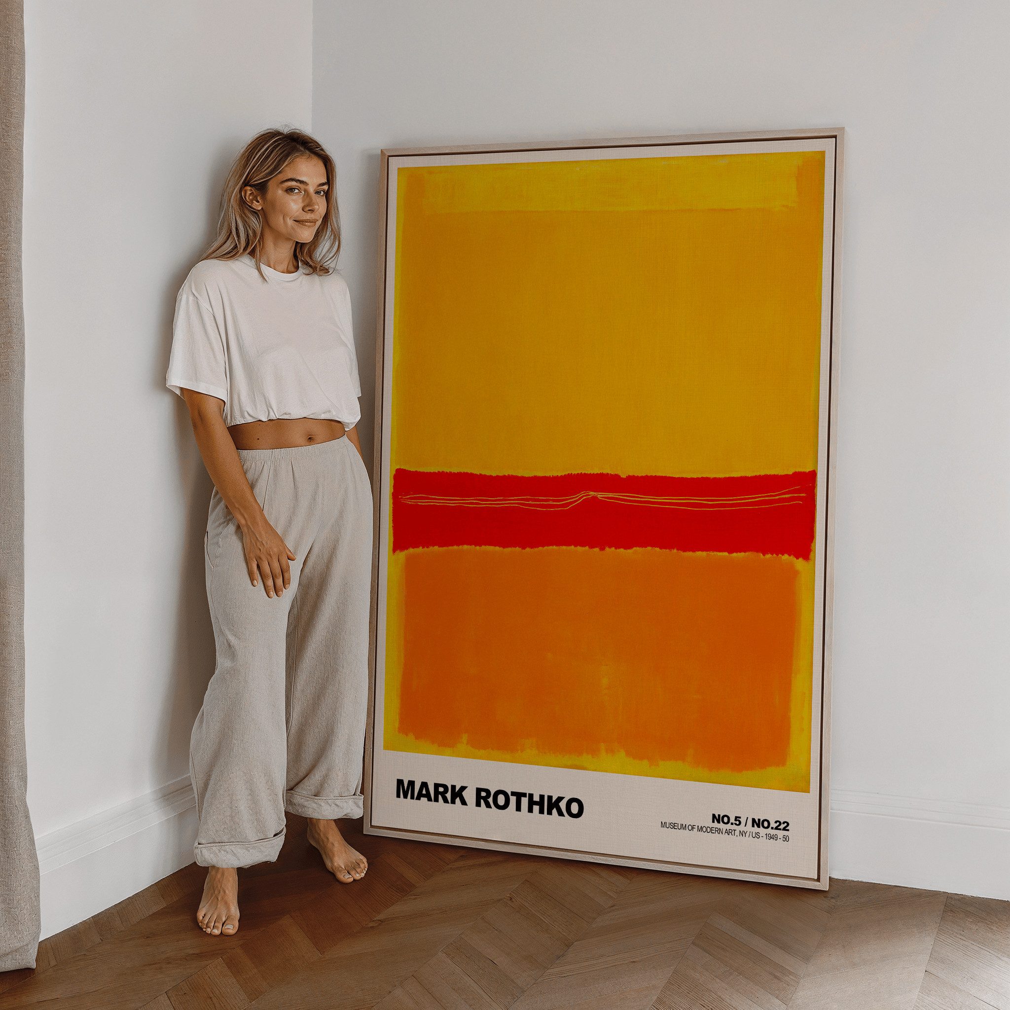 JUSTGOODMOOD Poster Mark Rothko No5 No22 Abstrakter Expressionismus Farbfeld Print ohne Ra, (1 St) – Bild 2 von 5